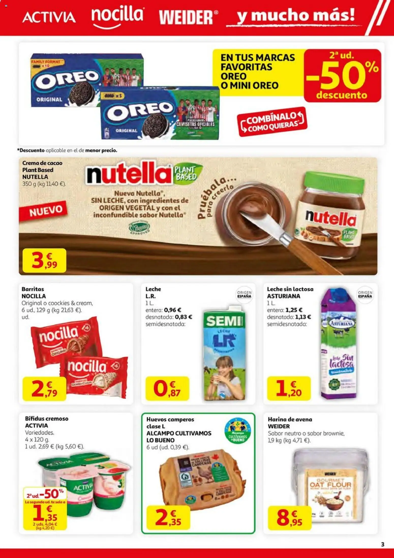 Alcampo - SM Madrid │ válido desde el 23.10.2025 | Página: 3 | Productos: Leche, Huevos, Crema, Té