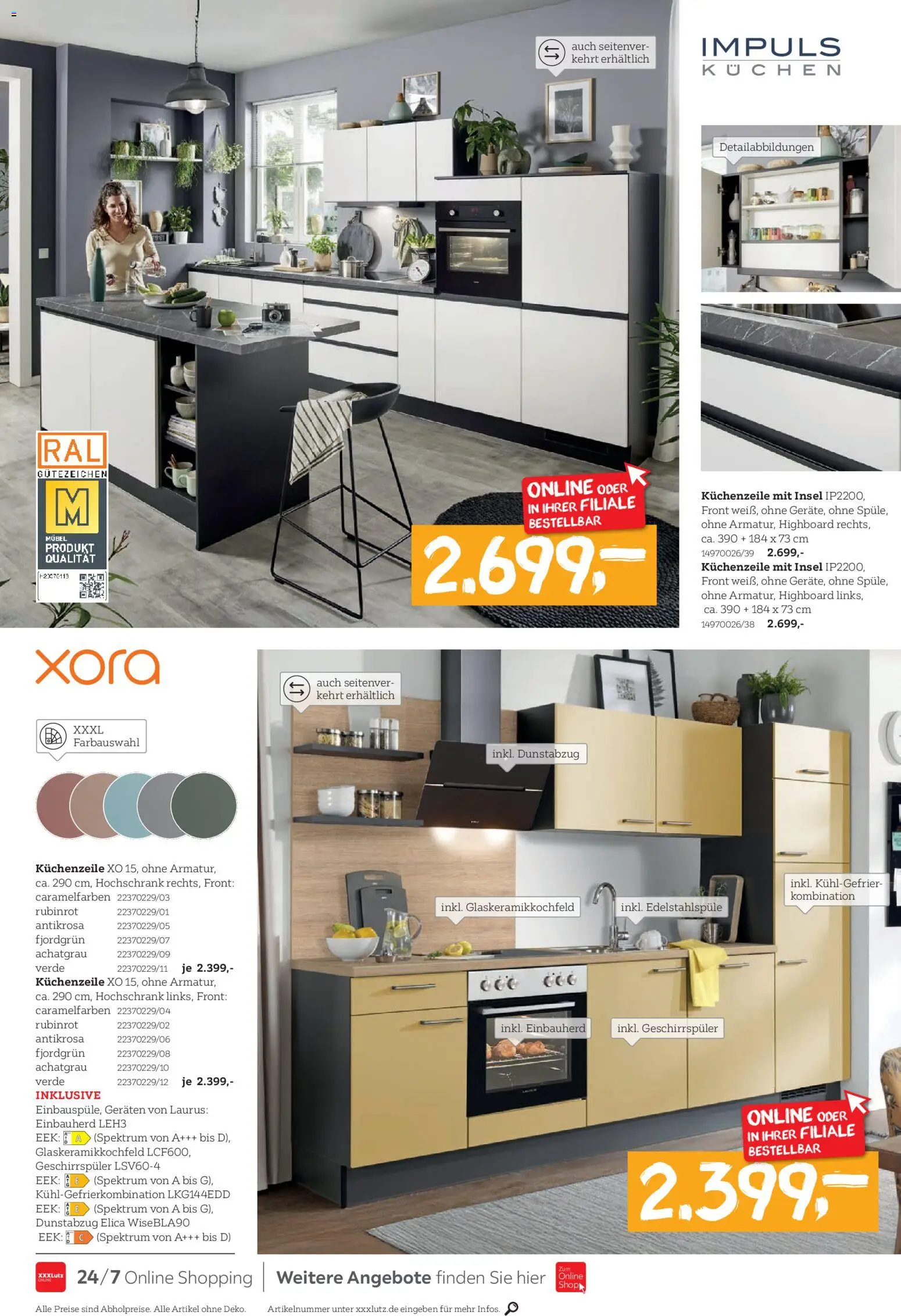 XXXL Lutz Küchen-Preishits – gültig ab 16.11.2025 | Seite: 4 | Produkte: HIghboard, Küchenzeile, Dunstabzug, Kühlgefrierkombination