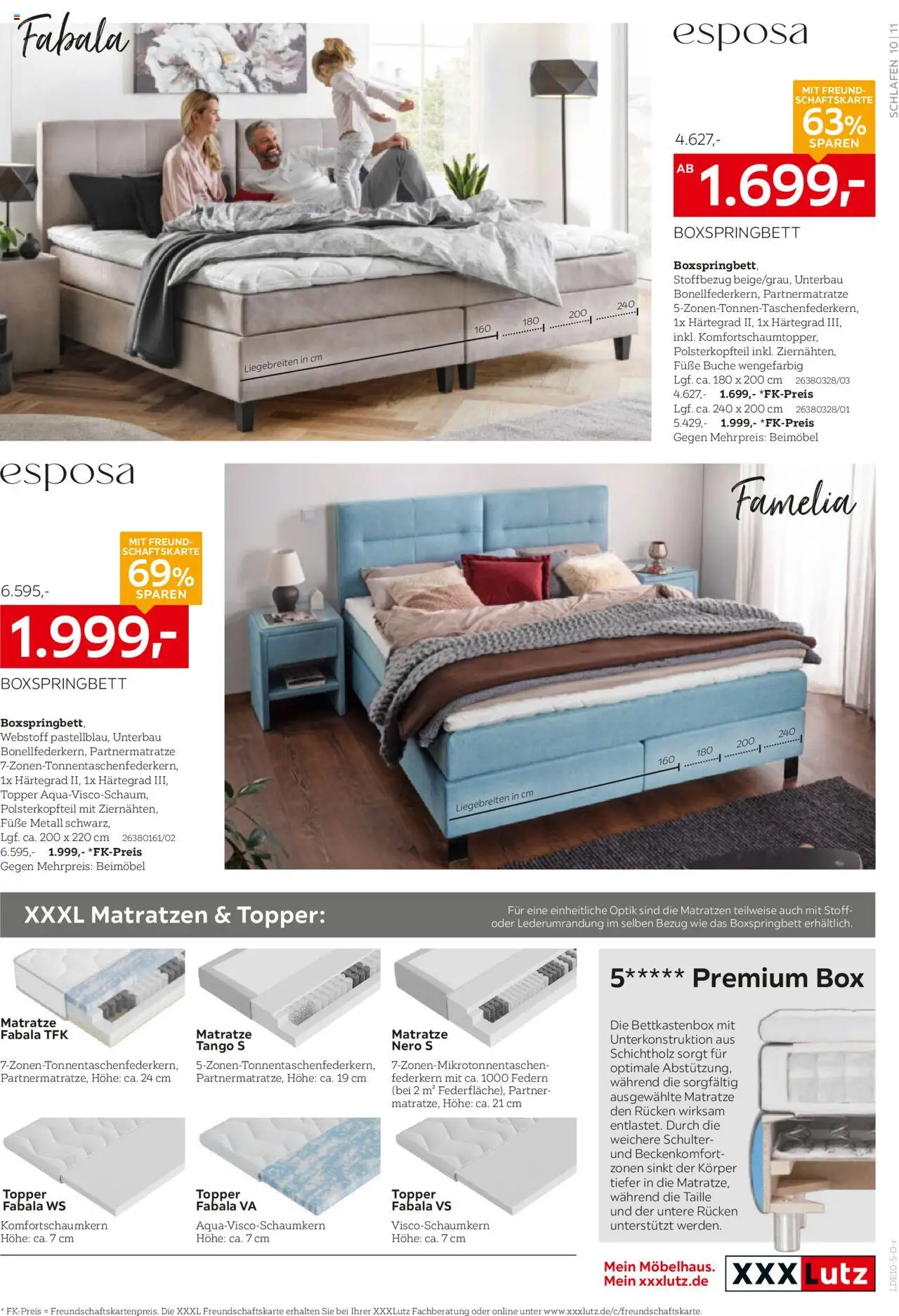 XXXL Lutz Schlafen Spezial – gültig ab 12.10.2025 | Seite: 11 | Produkte: Matratze, Boxspringbett, Topper, Box