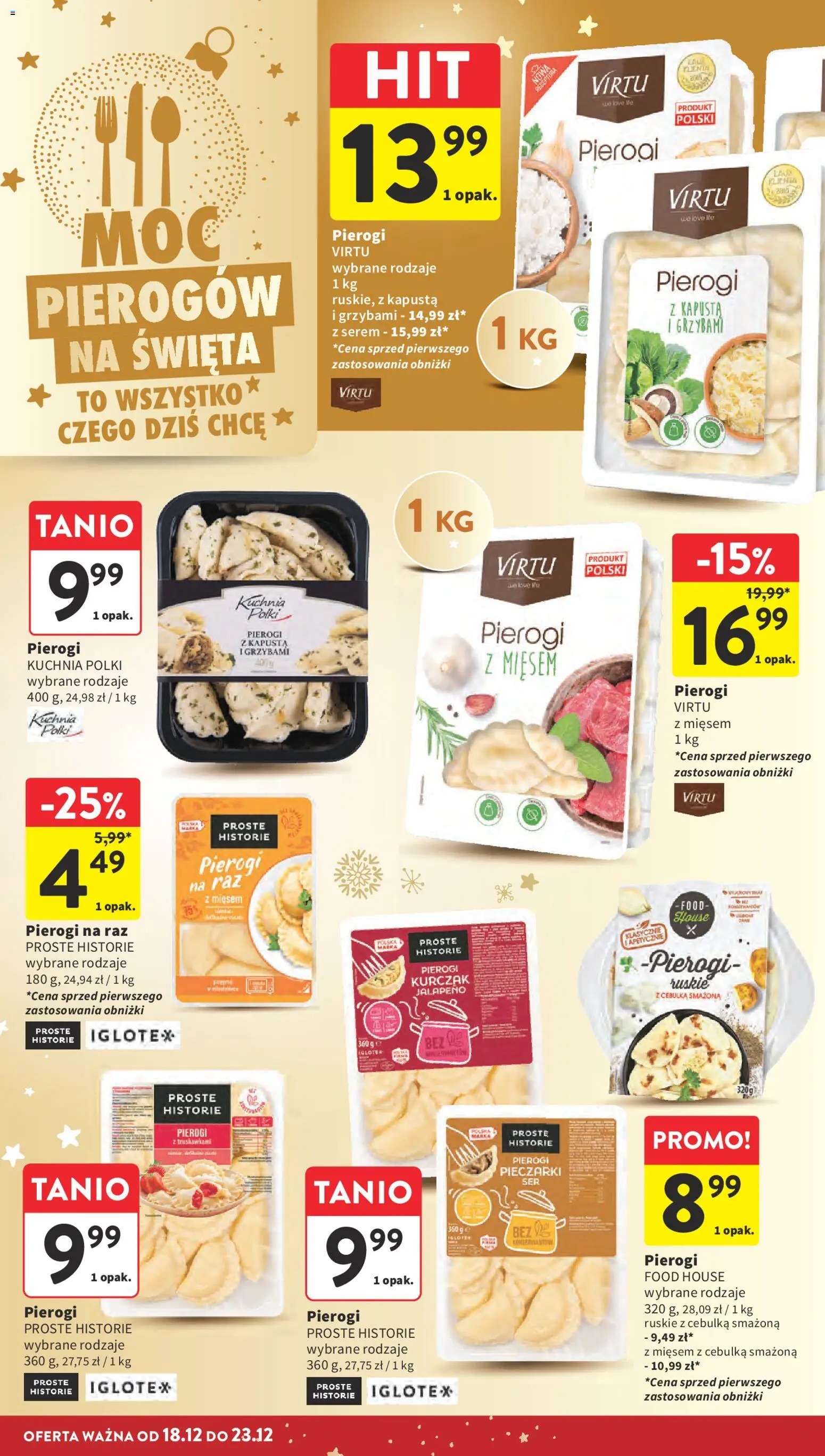 Intermarche Gazetka od 18.12.2025 | Strona: 18 | Produkty: Kapusta, Pieczarki, Kurczak, Pierogi