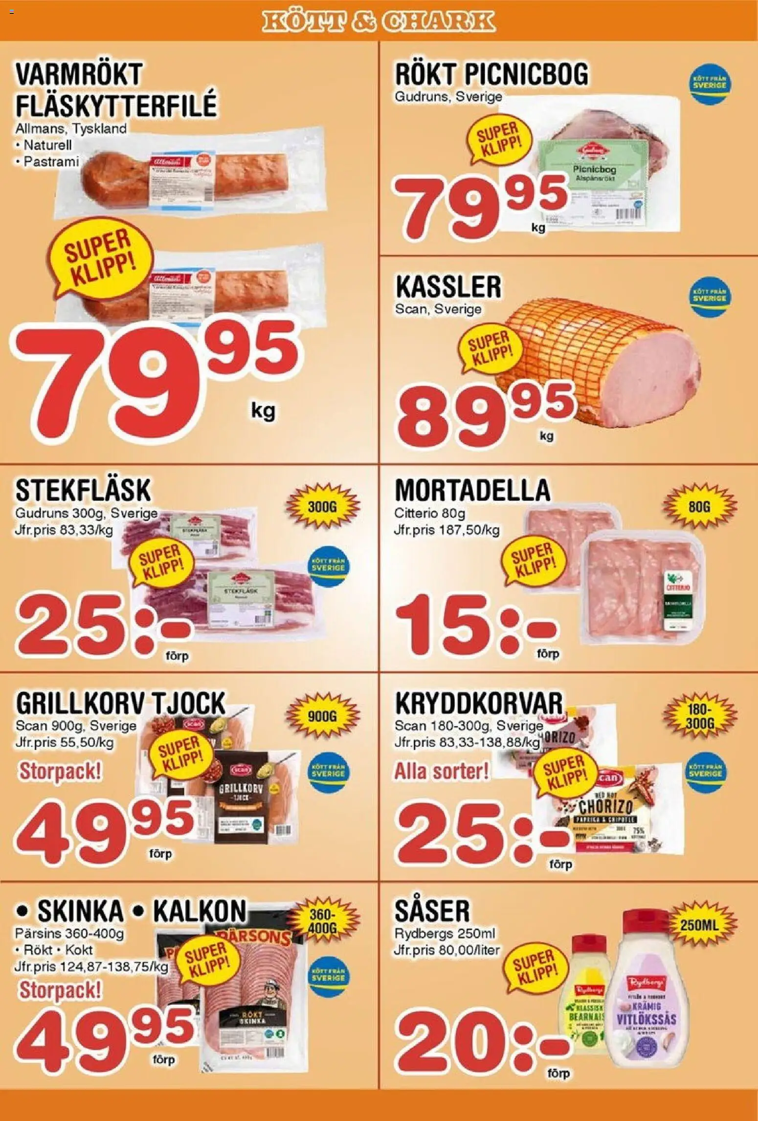 Nya Pulsen reklamblad aktuell från 27.10.2025 | Sida: 5 | Produkter: Grillkorv, Skinka, Kalkon, Chorizo