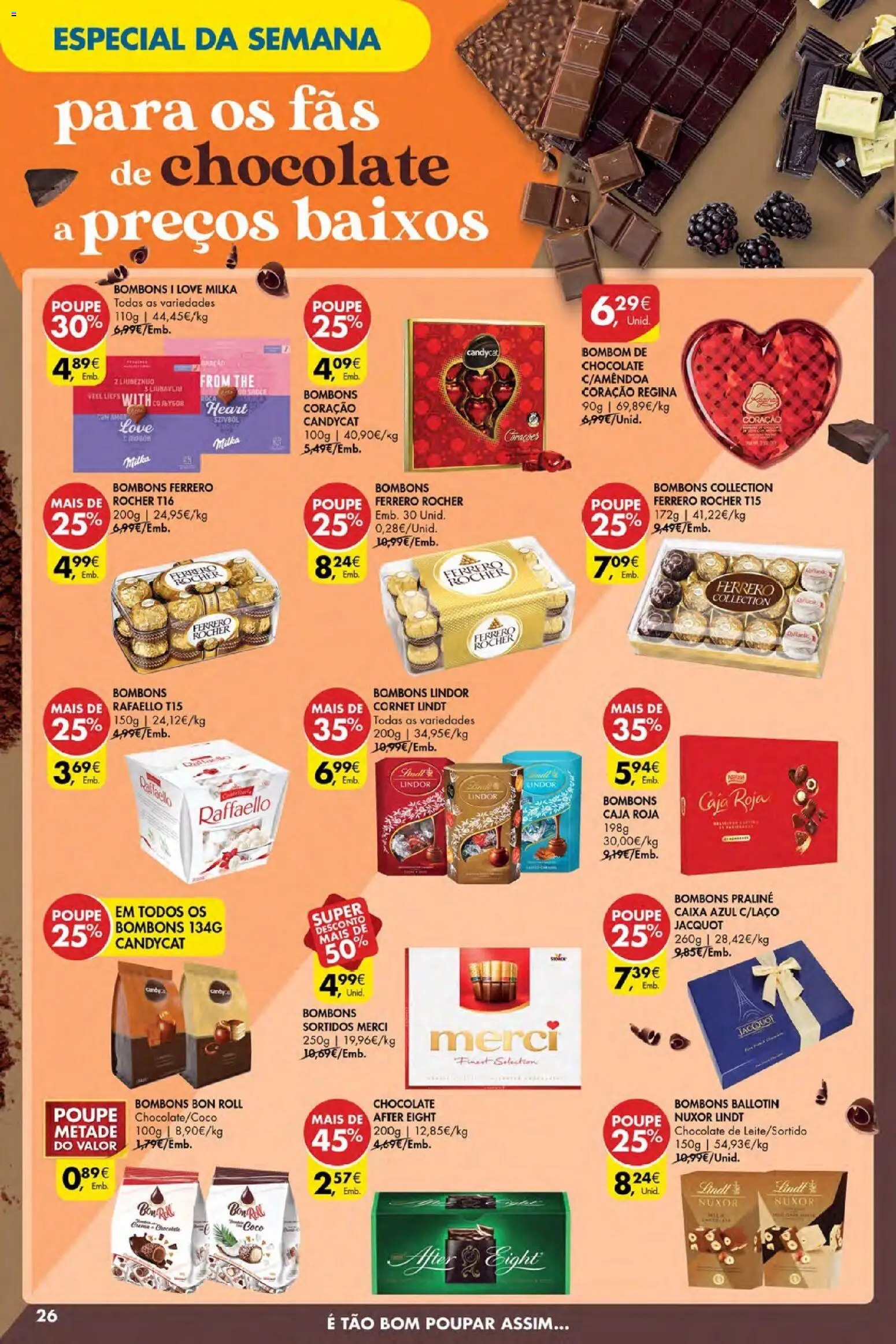 Pingo Doce Poupe Esta Semana Açores │ válido de 12.02.2026 | Página: 26 | Produtos: Bombom, Ferrero rocher, Caixa, Chocolate
