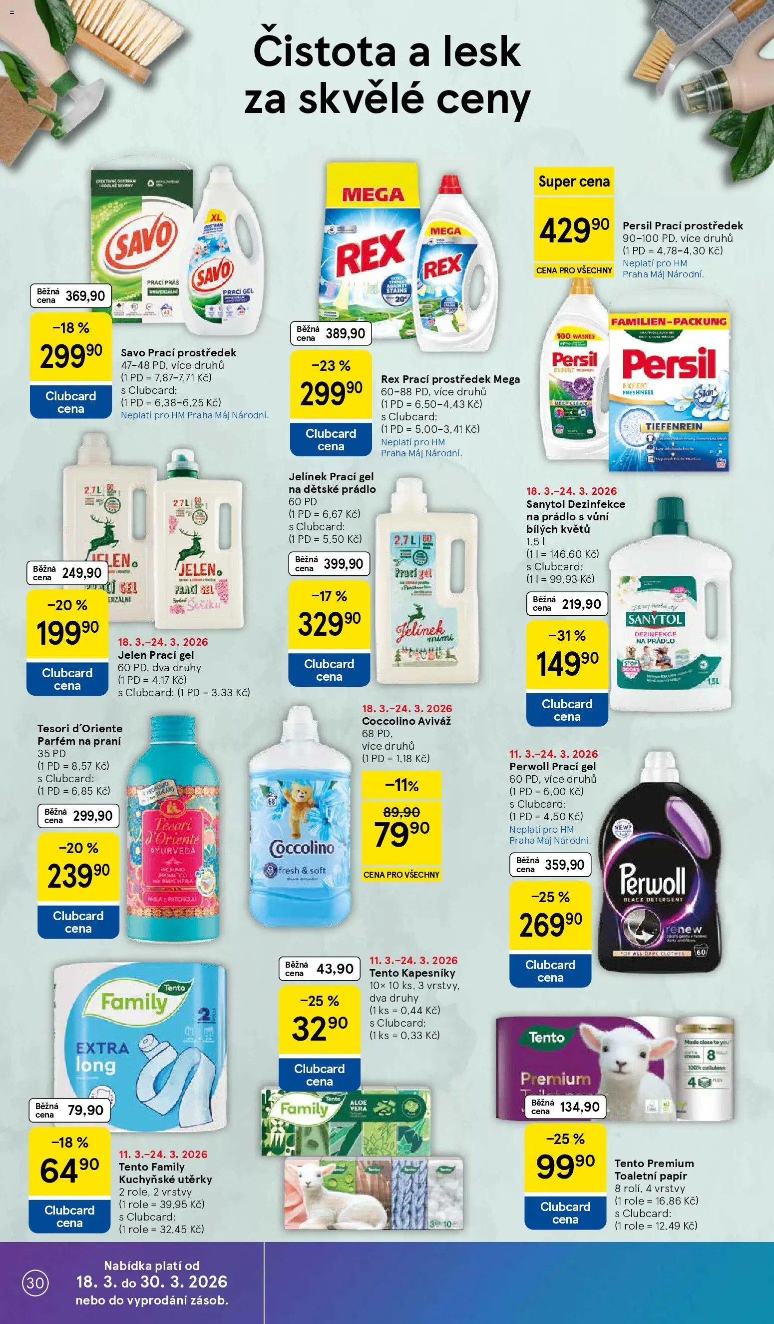 Tesco leták - Hypermarket od 18.03.2026 | Strana: 30 | Produkty: Aviváž, Toaletní papír, Perwoll, Persil