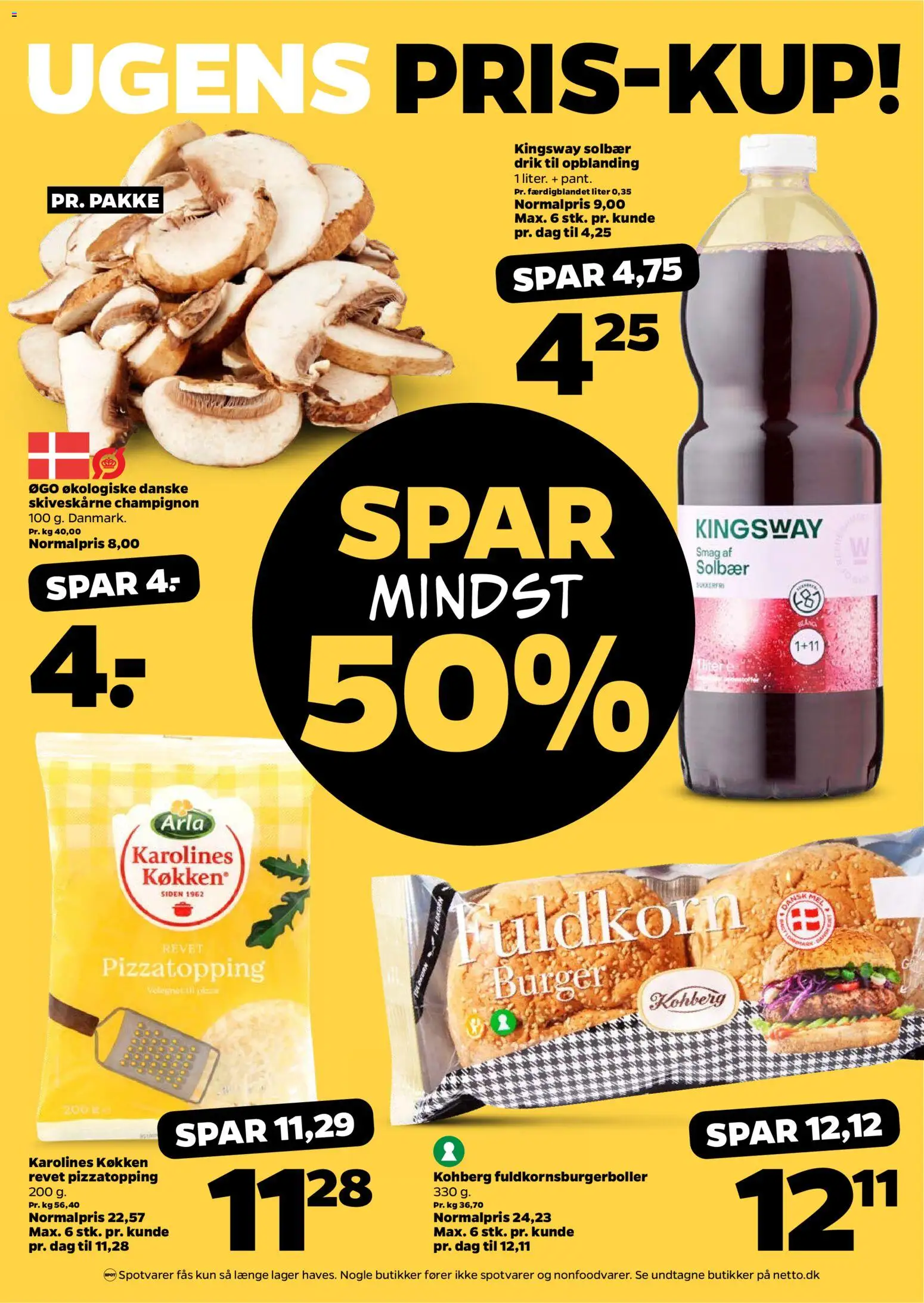 Netto tilbudsavis – gyldig fra 07.02.2026 | Side: 8 | Produkter: Champignon, Pizza, Solbær