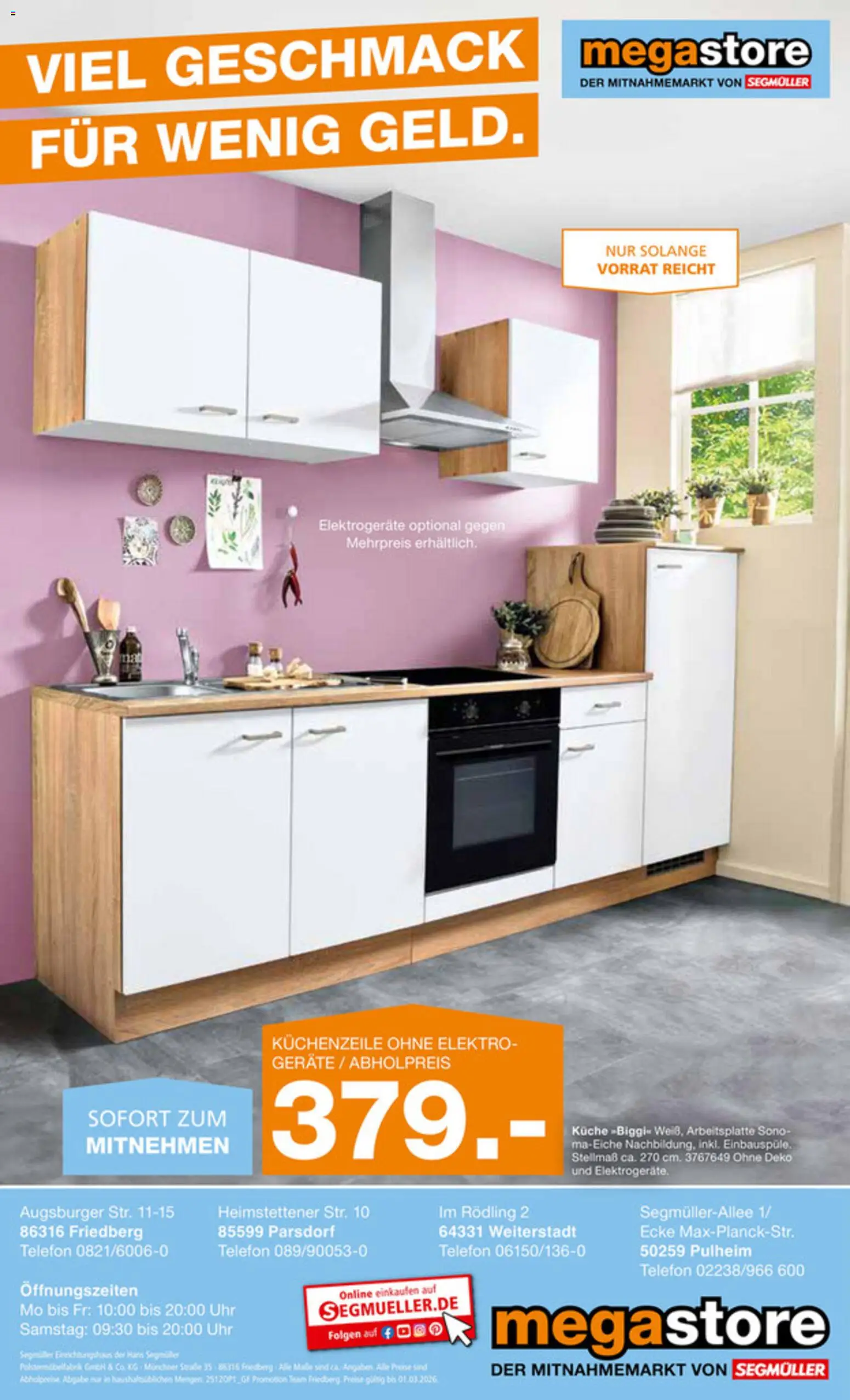Segmüller Viel Geschmack für Wenig Geld – gültig ab 01.12.2025 | Seite: 14 | Produkte: Küchenzeile, Küche, Telefon, Uhr