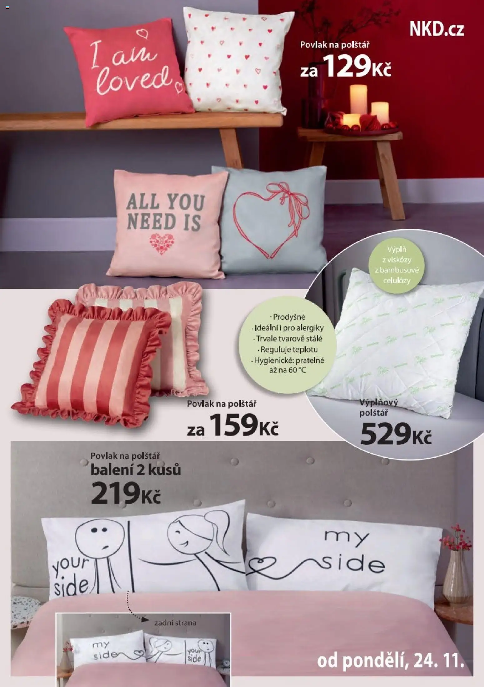 NKD leták od 24.11.2025 | Strana: 9 | Produkty: Povlak na polštář, Polštář