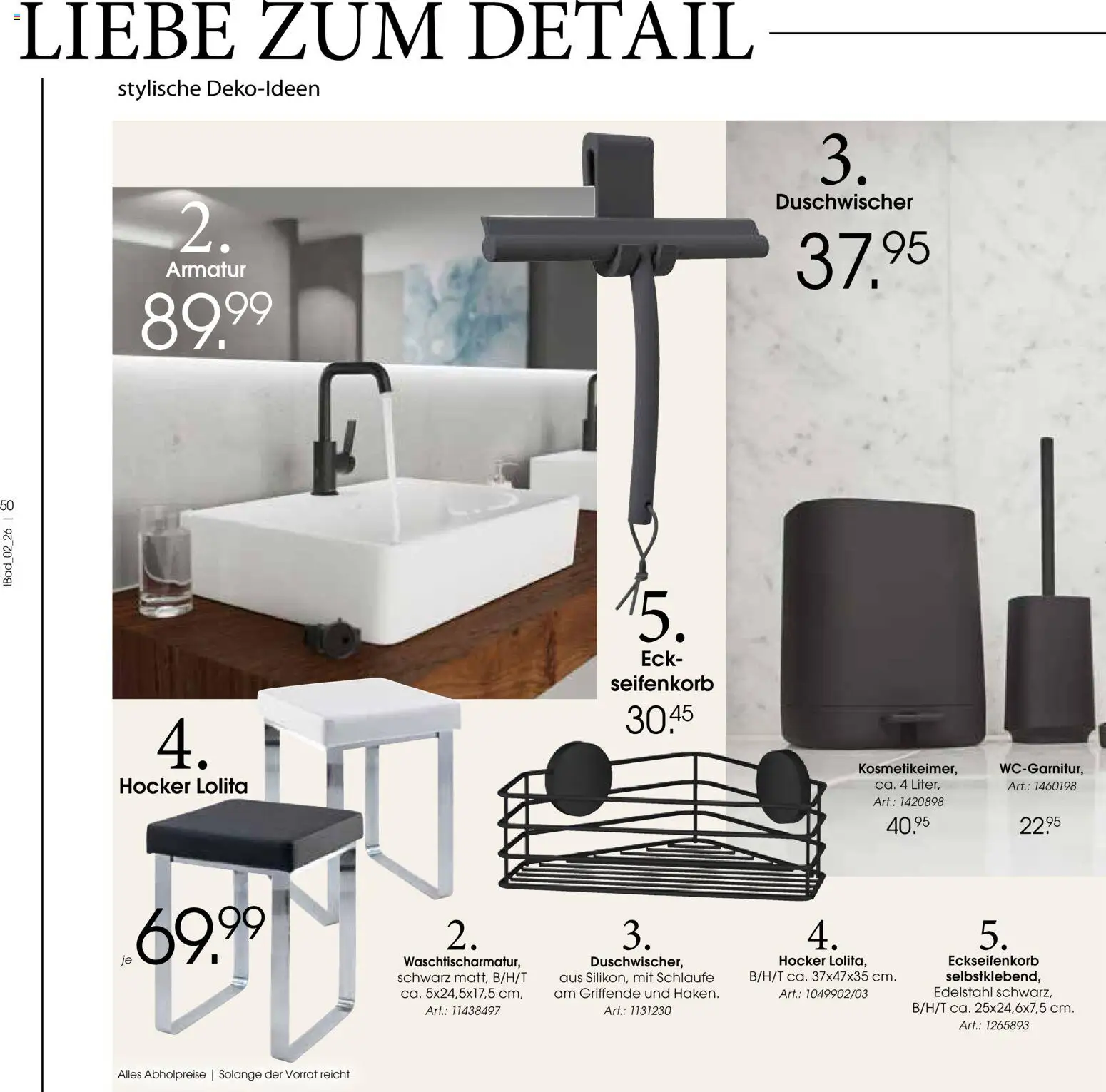 Zurbrüggen Bad Design Trends – gültig ab 23.03.2026 | Seite: 50 | Produkte: Hocker, Armatur