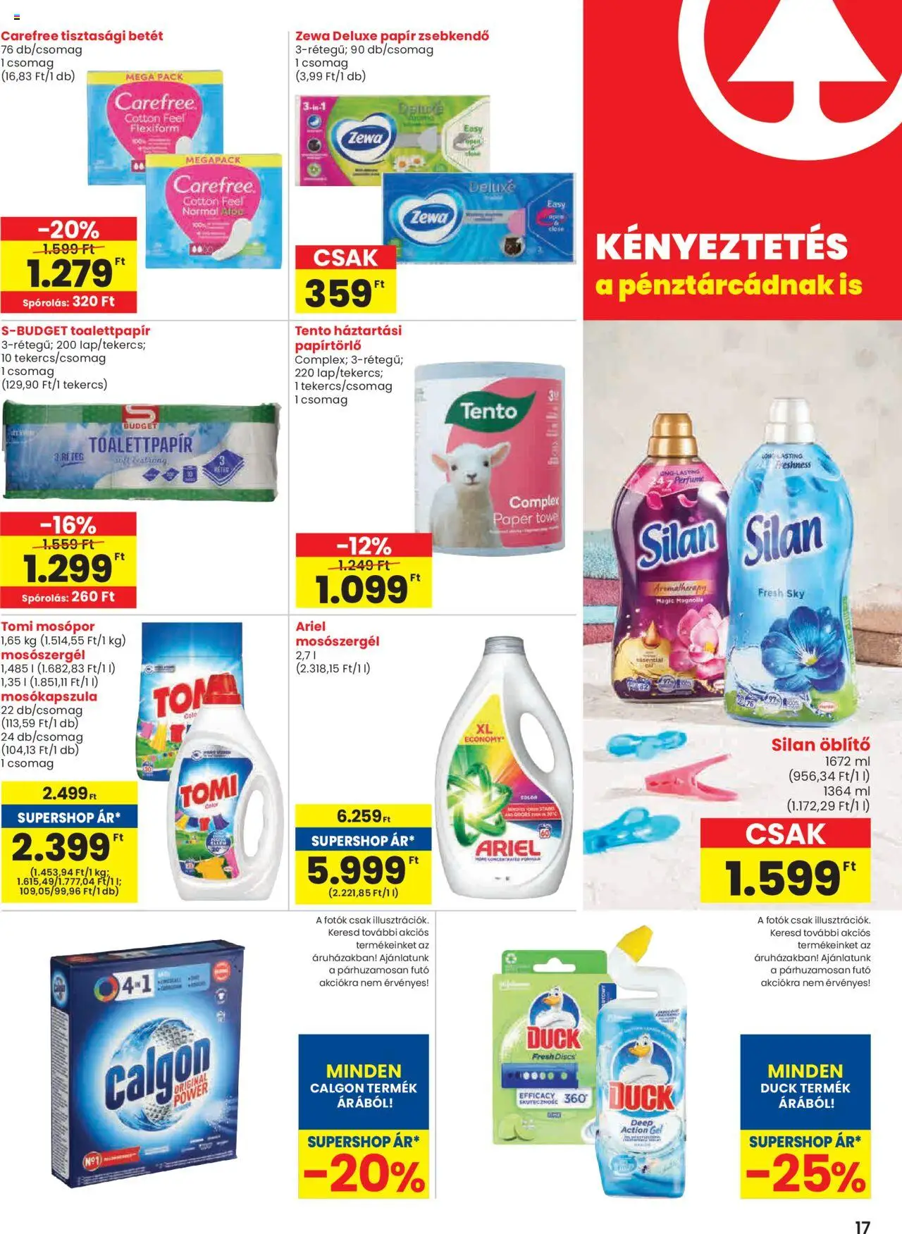 Spar akciós ujság - amely érvényes a következő dátumtól: 28.08.2025 | Oldal: 17 | Termékek: Ariel, Papírtörlő, Öblítő, Mosópor