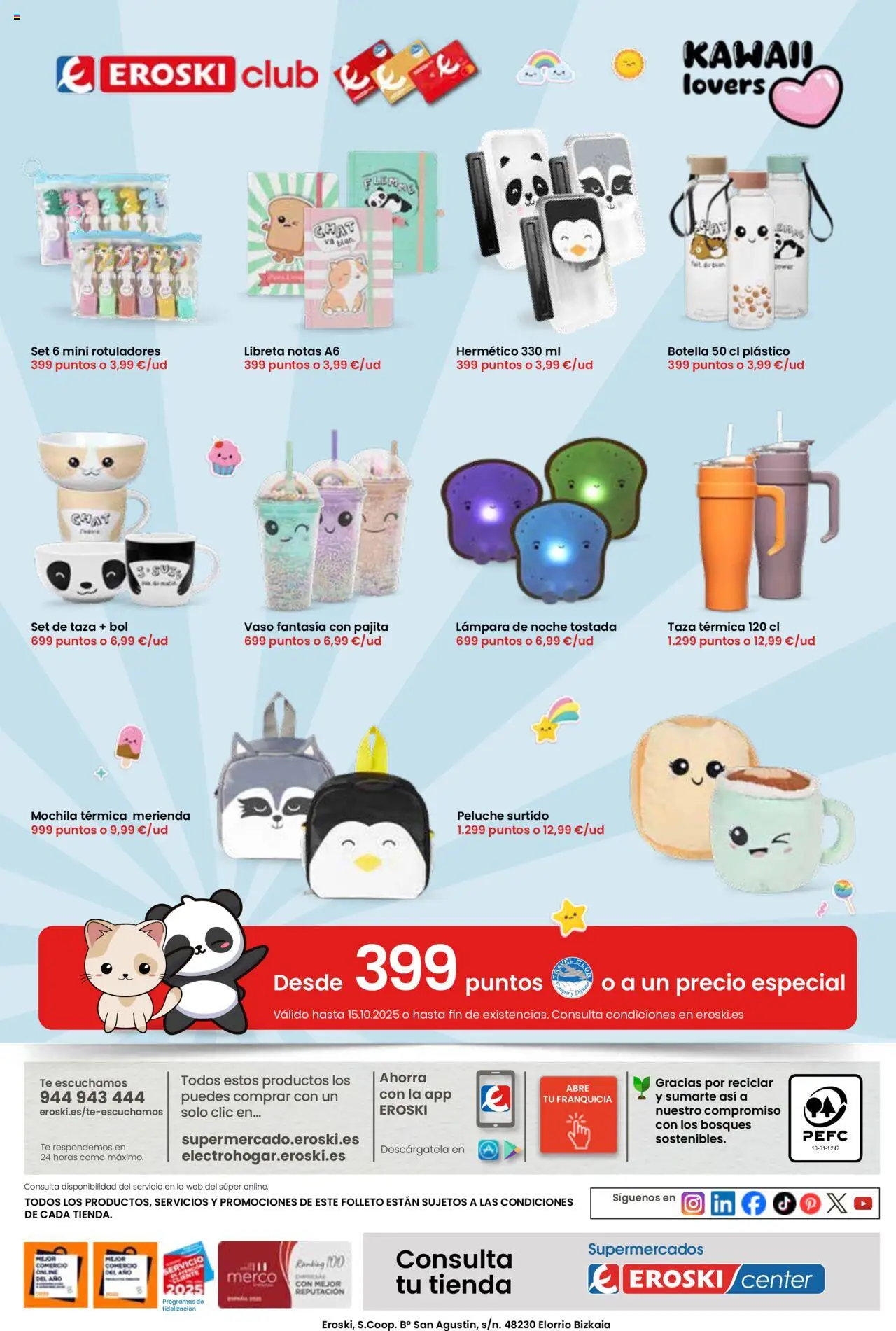 Eroski - Eskaintza handia Center │ válido desde el 18.09.2025 | Página: 28 | Productos: Mochila, Té, Lámpara