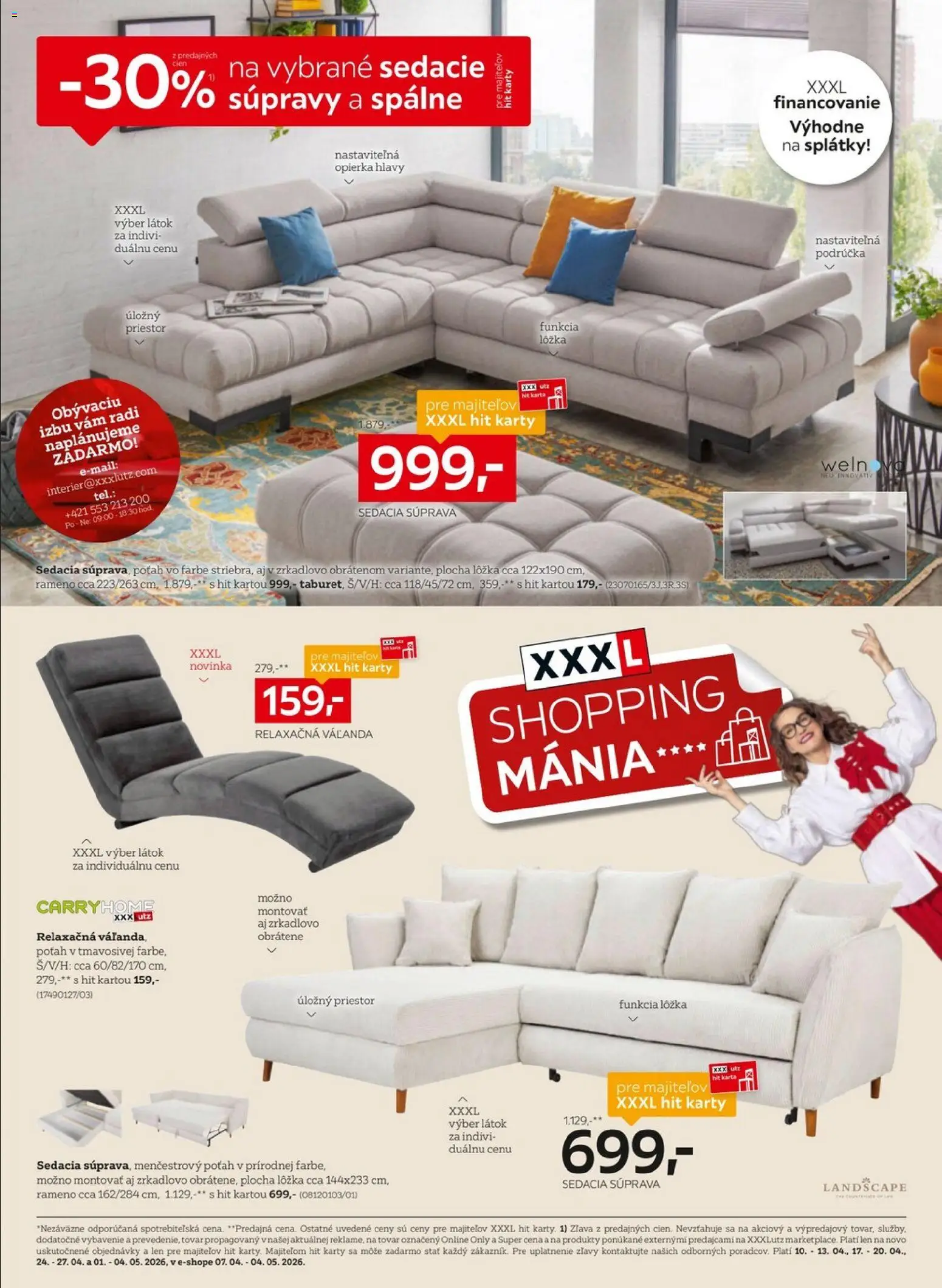 Nové XXXLutz akcie – leták je platný od 06.04.2026 | Strana: 2 | Produkty: Sedacia súprava, Sedacie súpravy, Váľanda