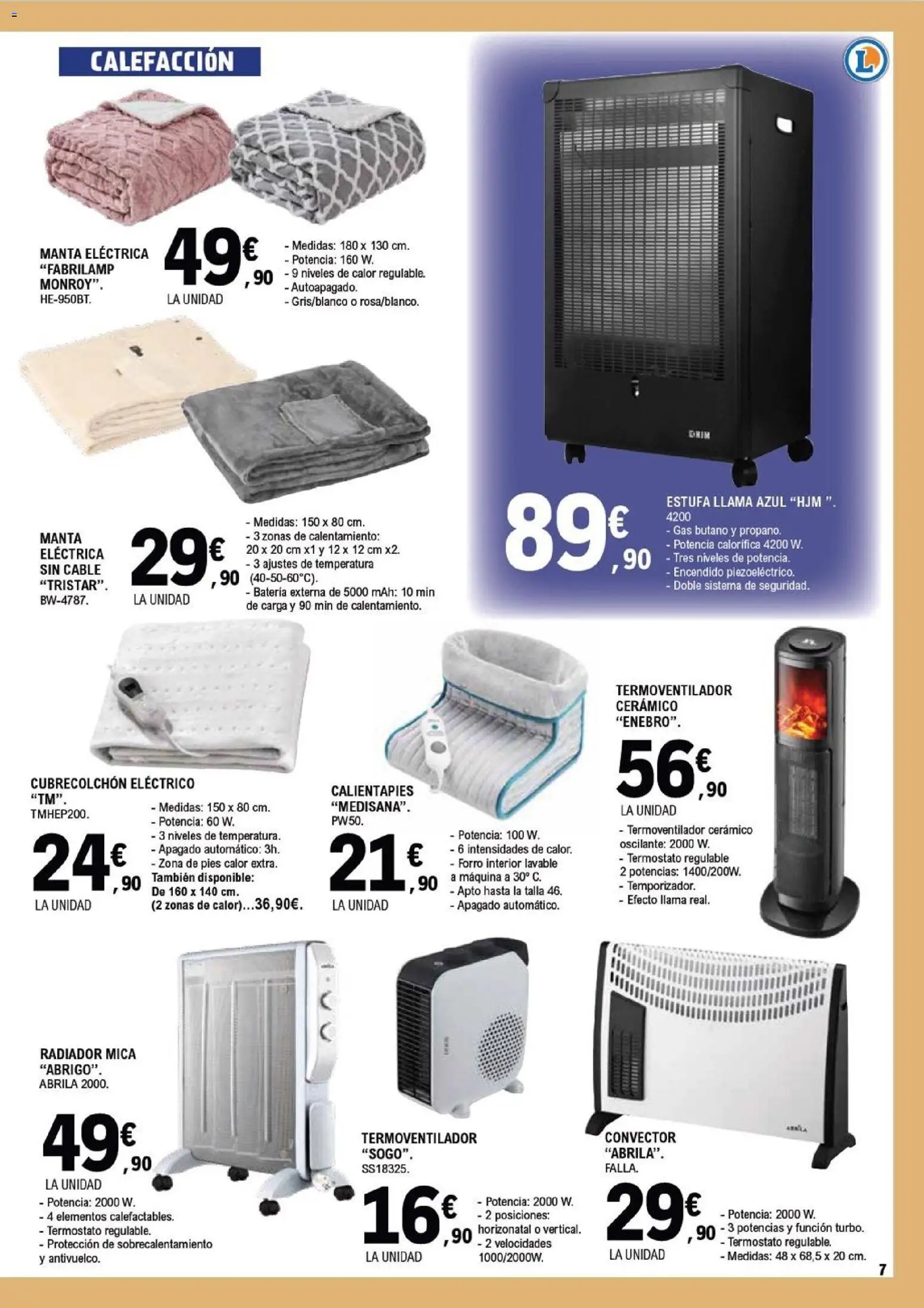 E.Leclerc folleto │ válido desde el 17.12.2025 | Página: 7 | Productos: Cable, Manta, Radiador, Batería