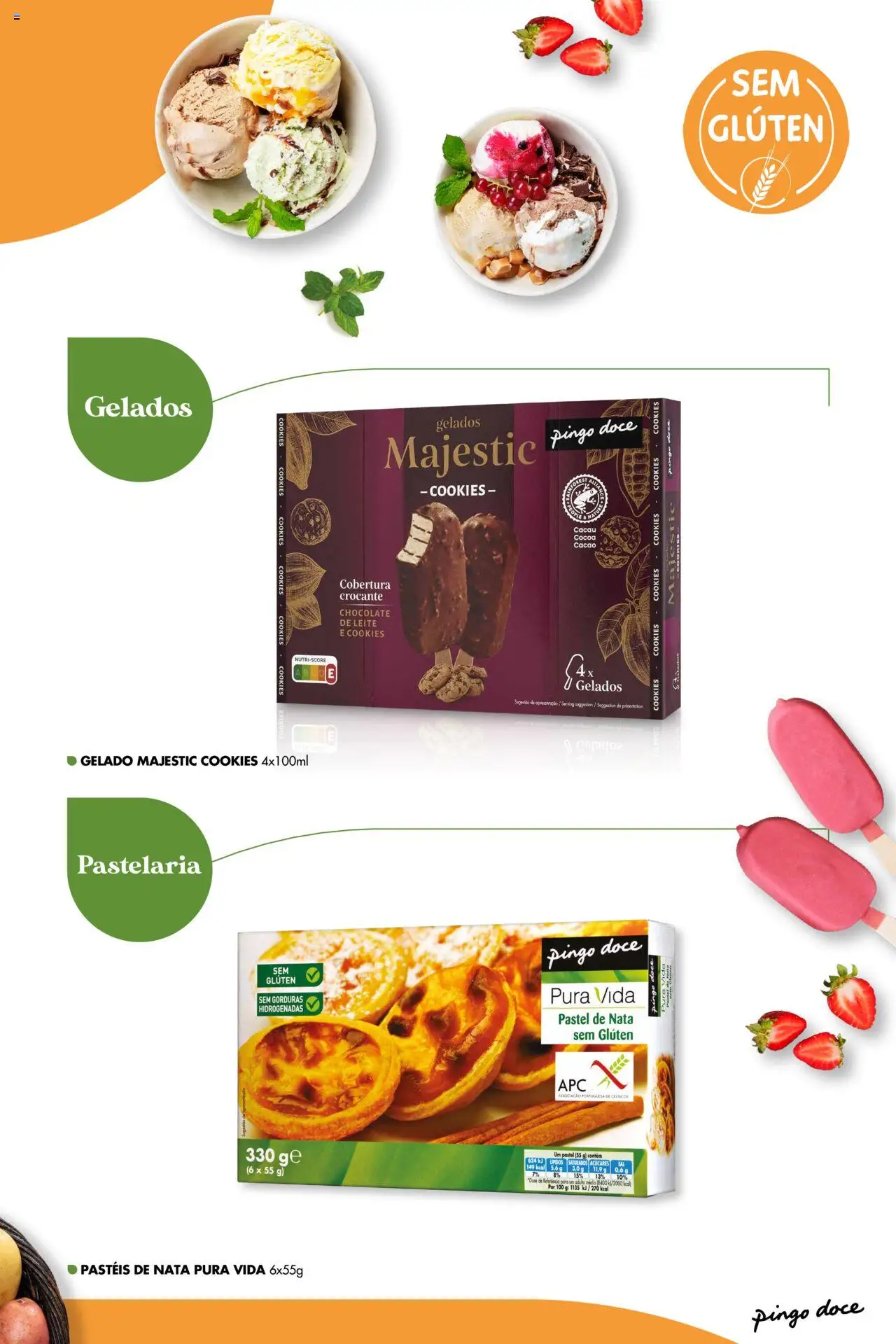 Pingo Doce Sem Glúten │ válido de 16.05.2024 | Página: 7 | Produtos: Gelado, Leite, Chocolate, Nata
