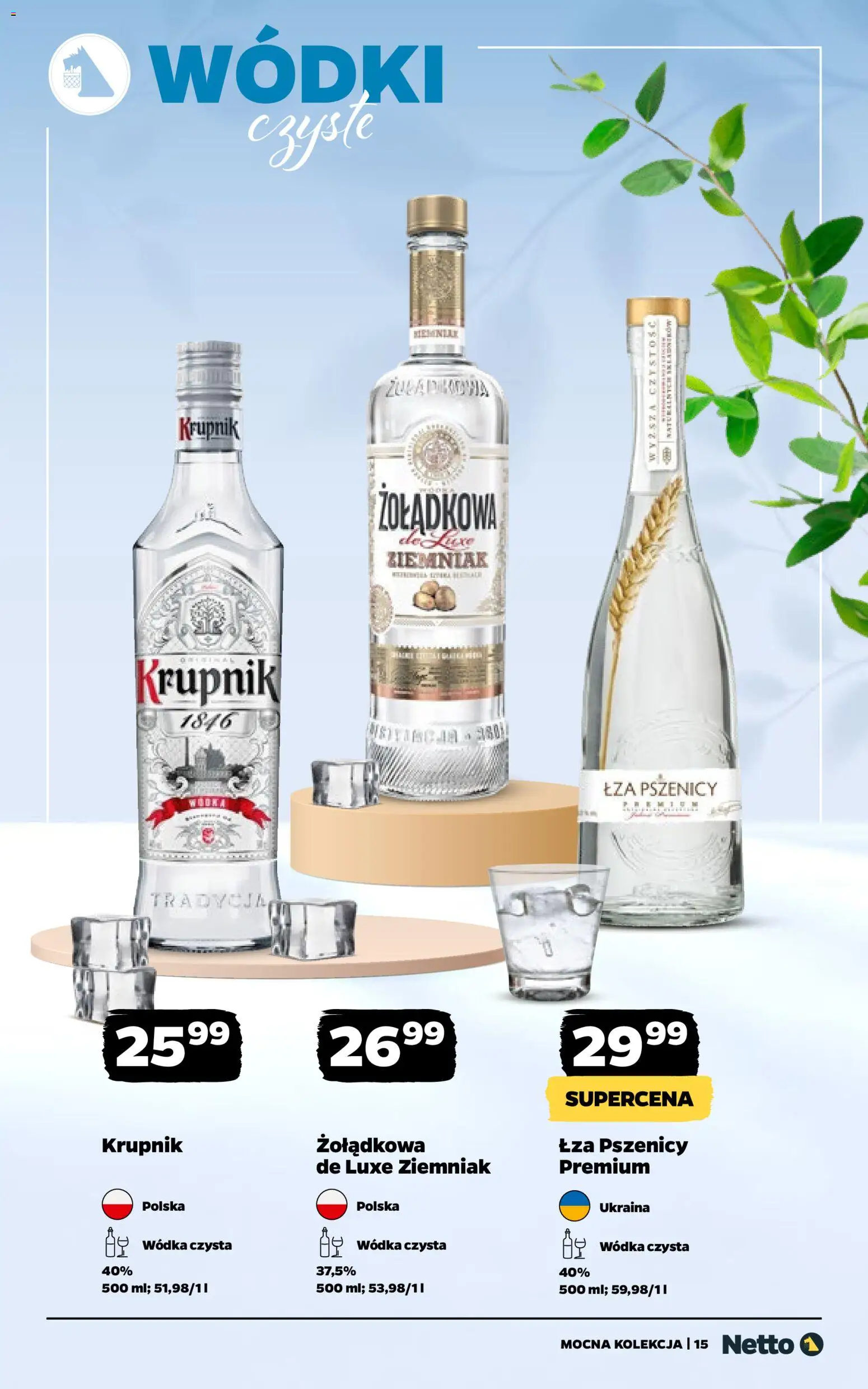 Netto gazetka - Alkohole mocne od 16.03.2026 | Strona: 15 | Produkty: Wódka