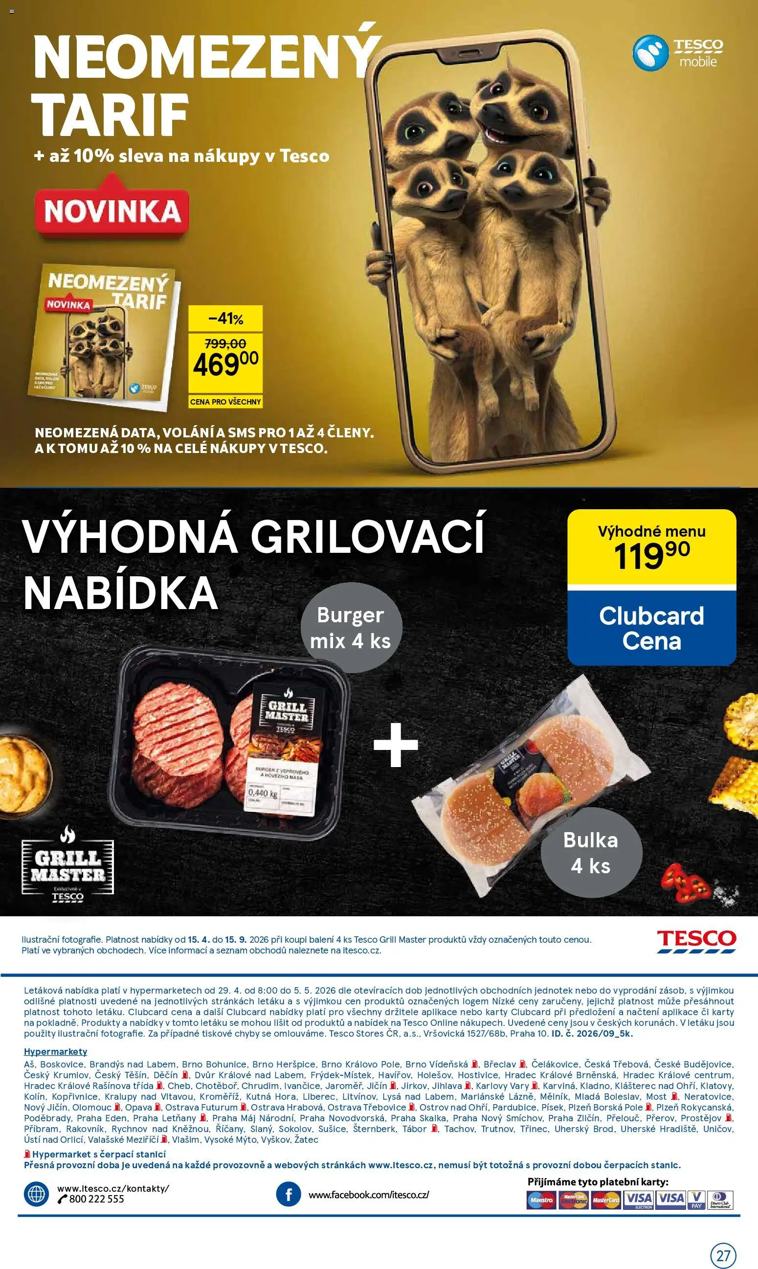 Tesco leták - Hypermarket od 29.04.2026 | Strana: 27 | Produkty: Burger, Karty, Futurum