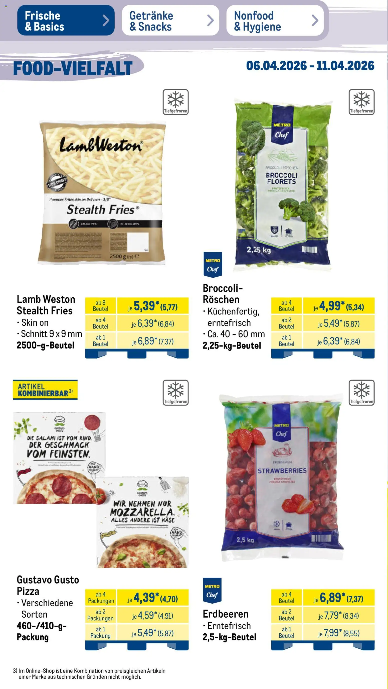 Metro Prospekt 	 – gültig ab 06.04.2026 | Seite: 18 | Produkte: Pommes, Pommes frites, Salami, Pizza