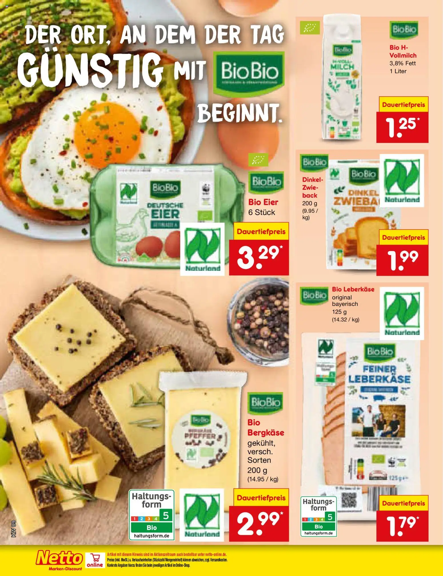Netto Marken-Discount Prospekt 	 – gültig ab 23.02.2026 | Seite: 12 | Produkte: Milch, Eier, Leberkase
