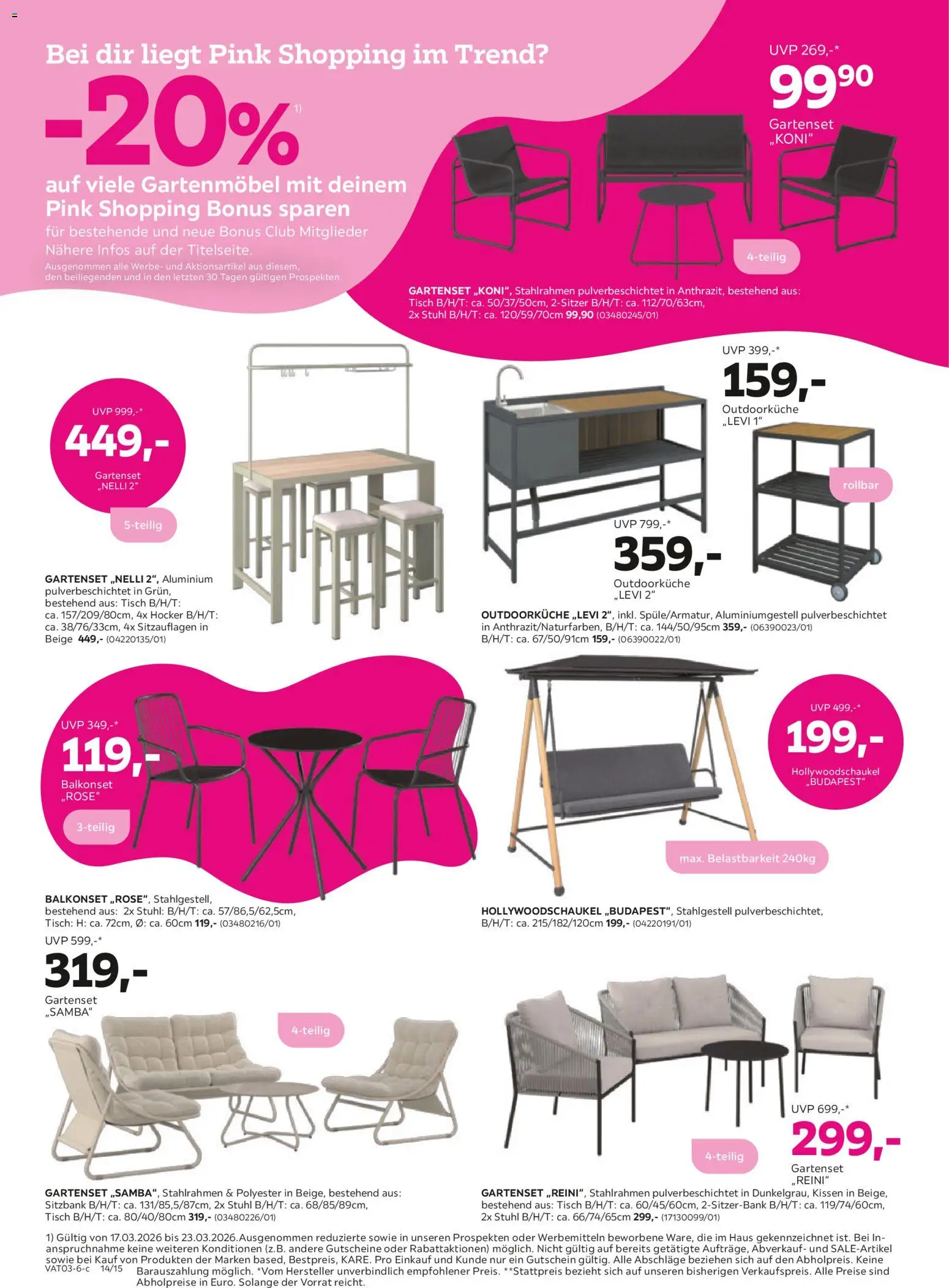 Mömax Prospekt aktuell gültig ab 17.03.2026 | Seite: 14 | Produkte: Kissen, Tisch, Stuhl, Gartenmöbel