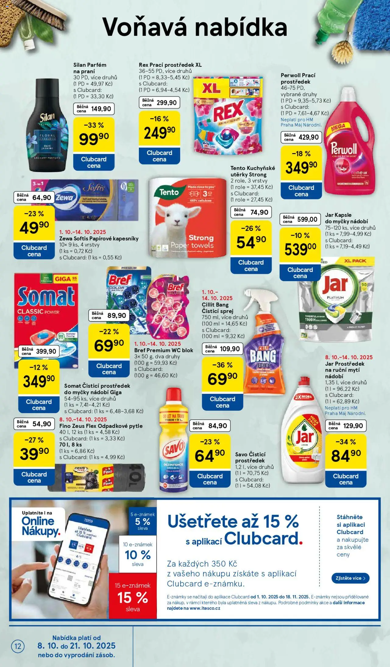 Tesco leták - Hypermarket od 08.10.2025 | Strana: 12 | Produkty: Utěrky, Zewa, Parfém, Jar