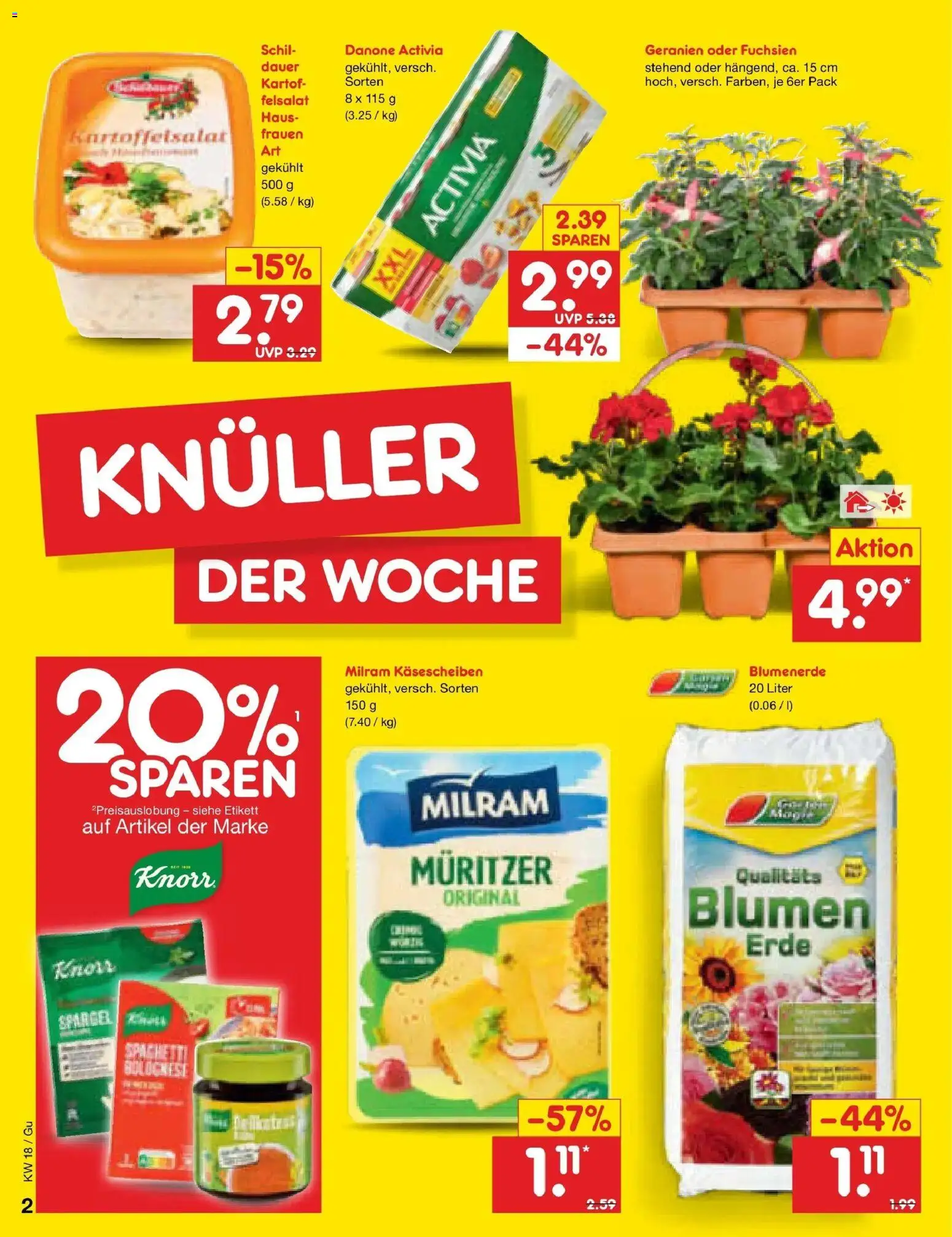 Netto Marken-Discount Prospekt Augustusburg	 – gültig ab 27.04.2026 | Seite: 2 | Produkte: Danone activia, Blumen, Spargel, Blumenerde