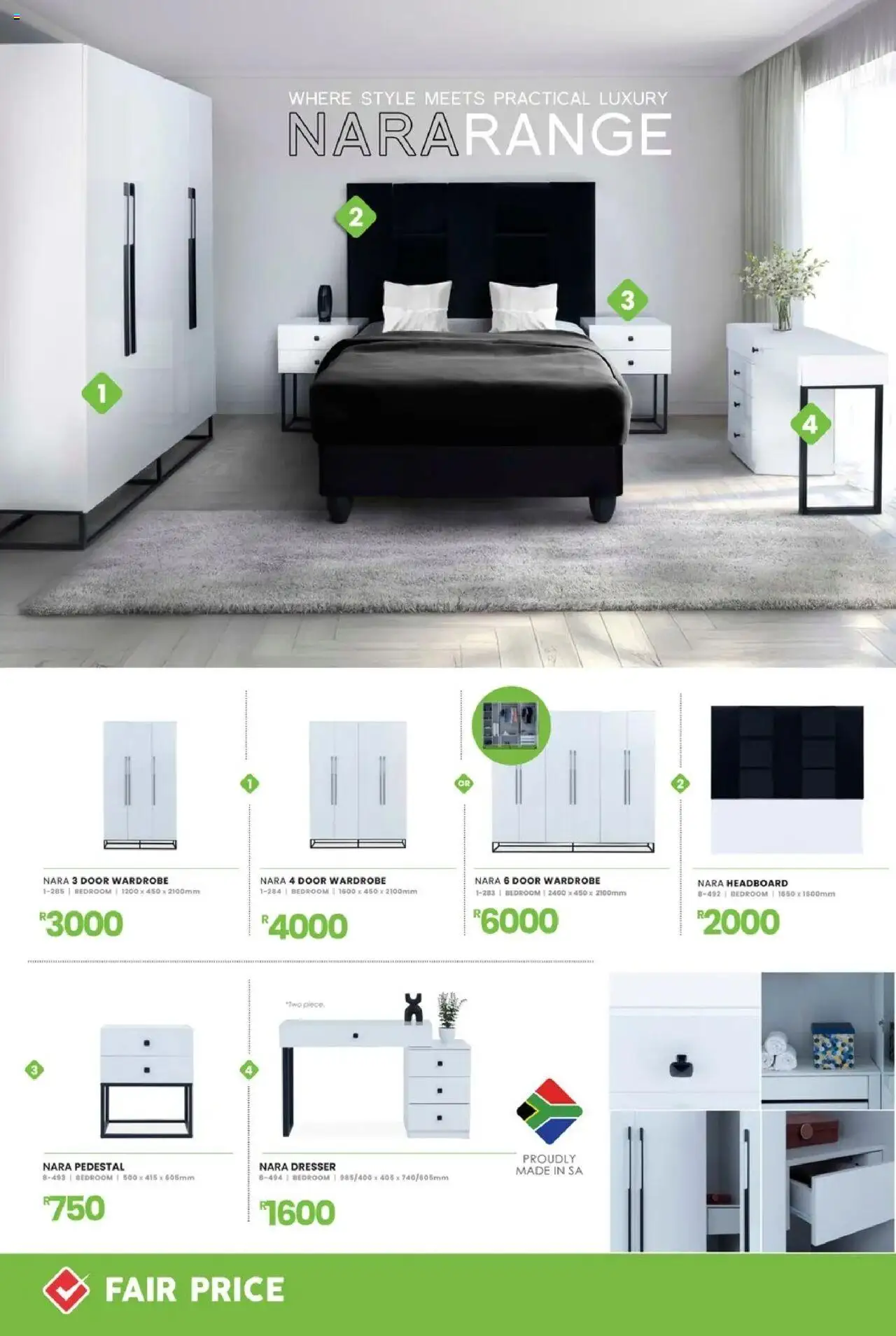 New Fair Price catalogue – valid from 01.10.2025 | Page: 12 | Products: Pedestal, Headboard, Wardrobe