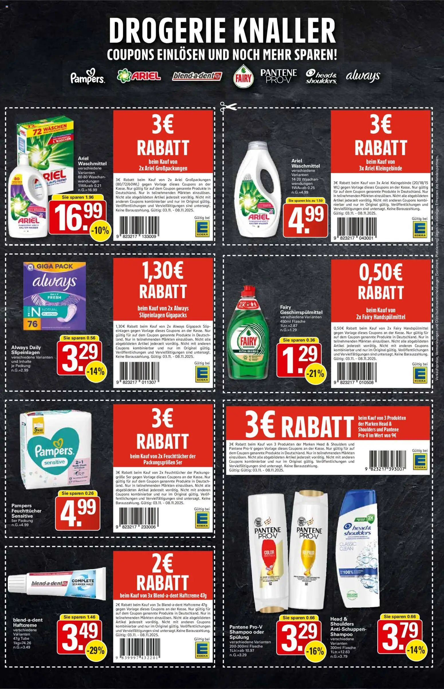 WEZ Prospekt – gültig ab 03.11.2025 | Seite: 15 | Produkte: Pampers, Head & shoulders, Geschirrspülmittel, Slip