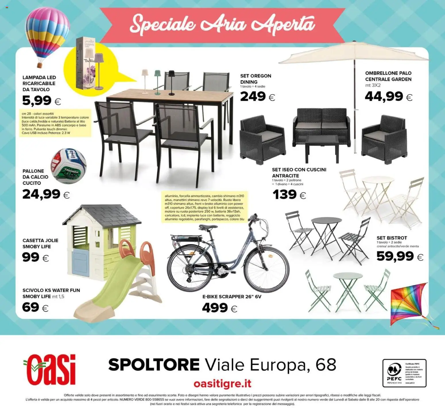 Volantino Oasi del 07.04.2026 | Pagina: 24 | Prodotti: Pallone, Scivolo, Cavo, Divano