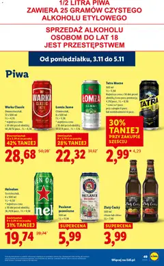 Pogląd oferty "Warka Classic, Dwunastosztuk, 12 x 500 ml" - ważna od 03.11.2025 | Strona: 51 | Produkty: Warka, Heineken