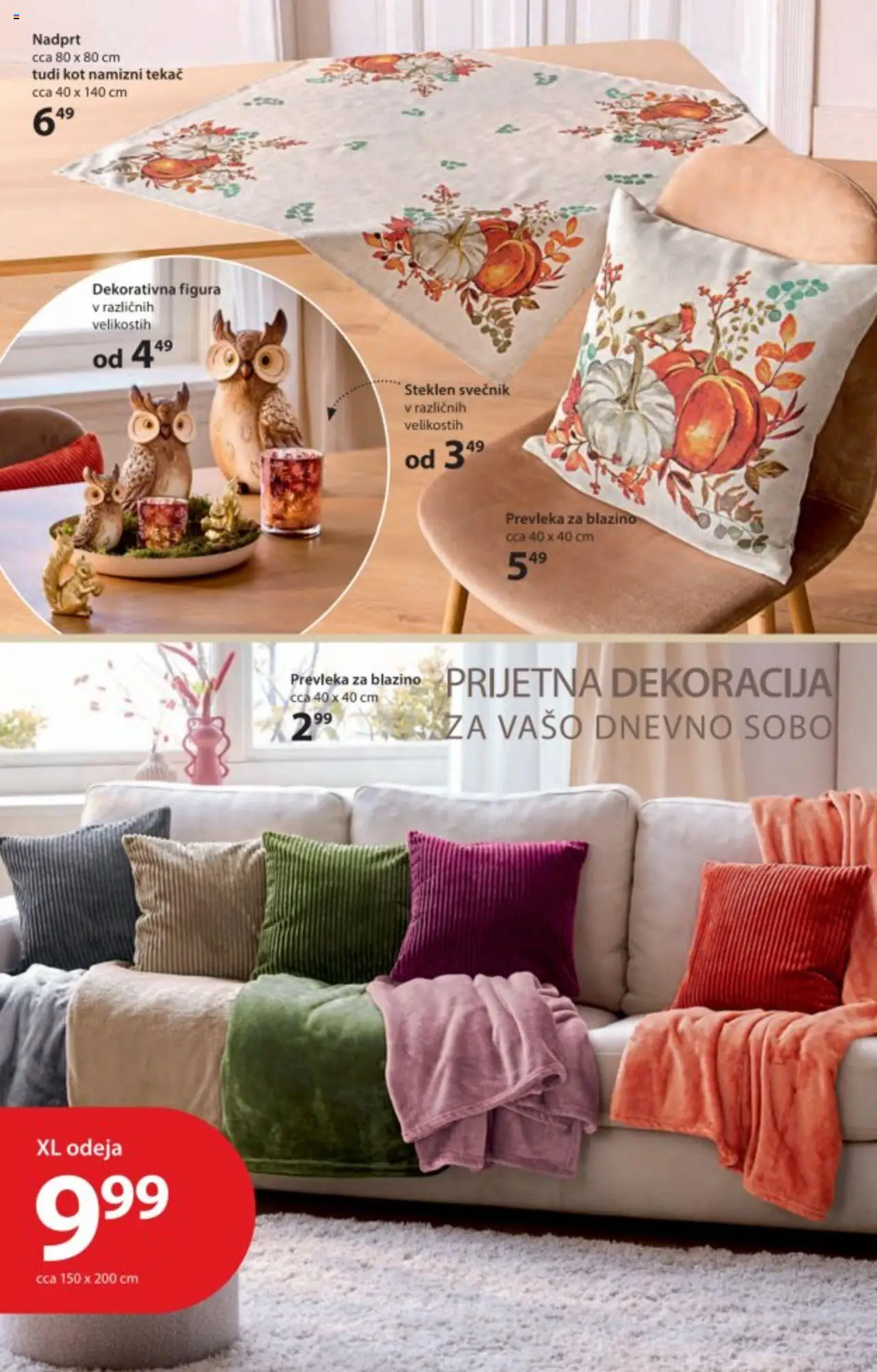 Novi NKD katalog ponudbe – veljaven od 11.09.2025 | Stran: 22 | Izdelki: Svečnik, Tekač, Prevleka, Odeja