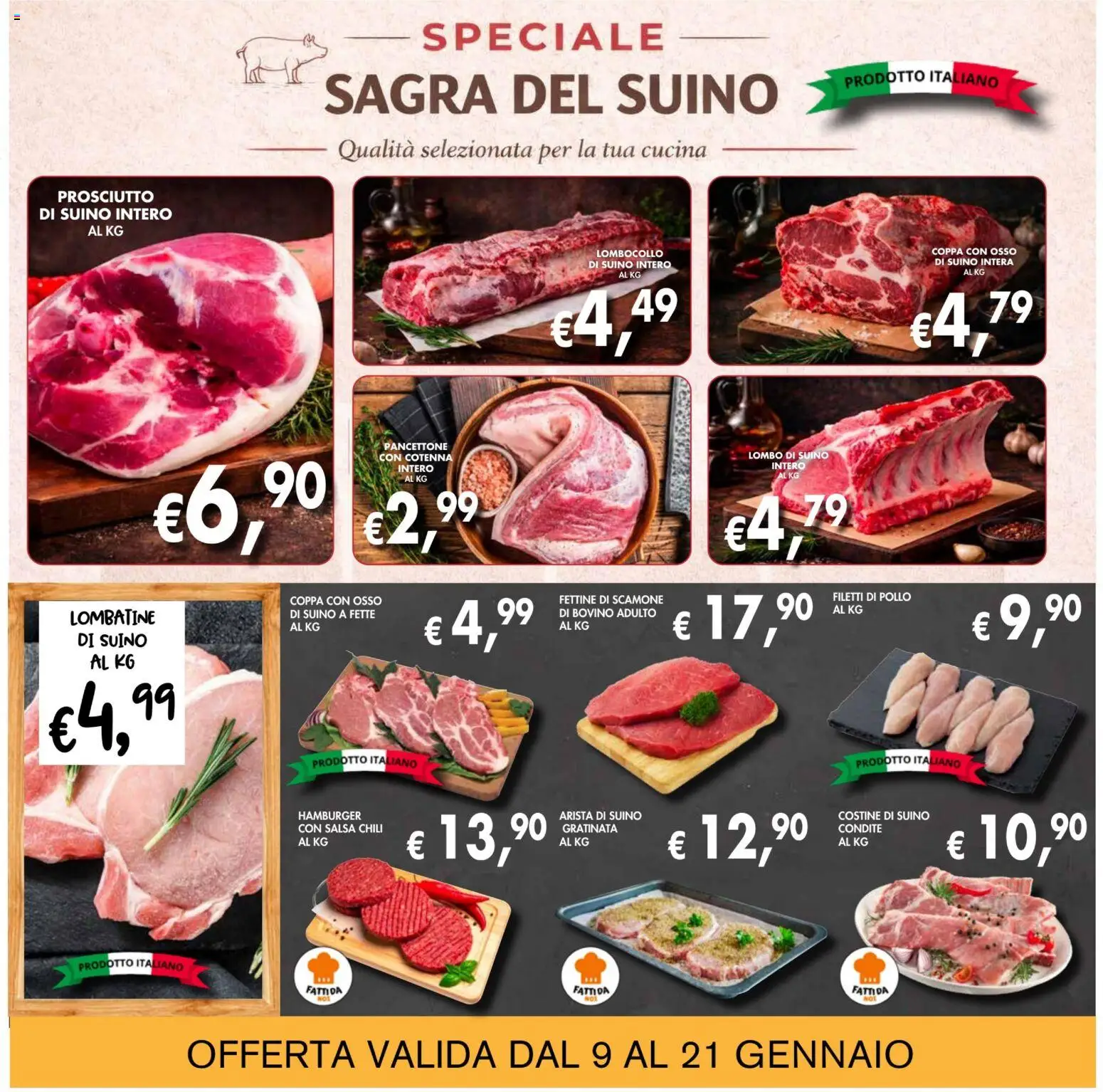 Volantino Coal del 09.01.2026 | Pagina: 4 | Prodotti: Bovino, Pollo, Suino, Prosciutto