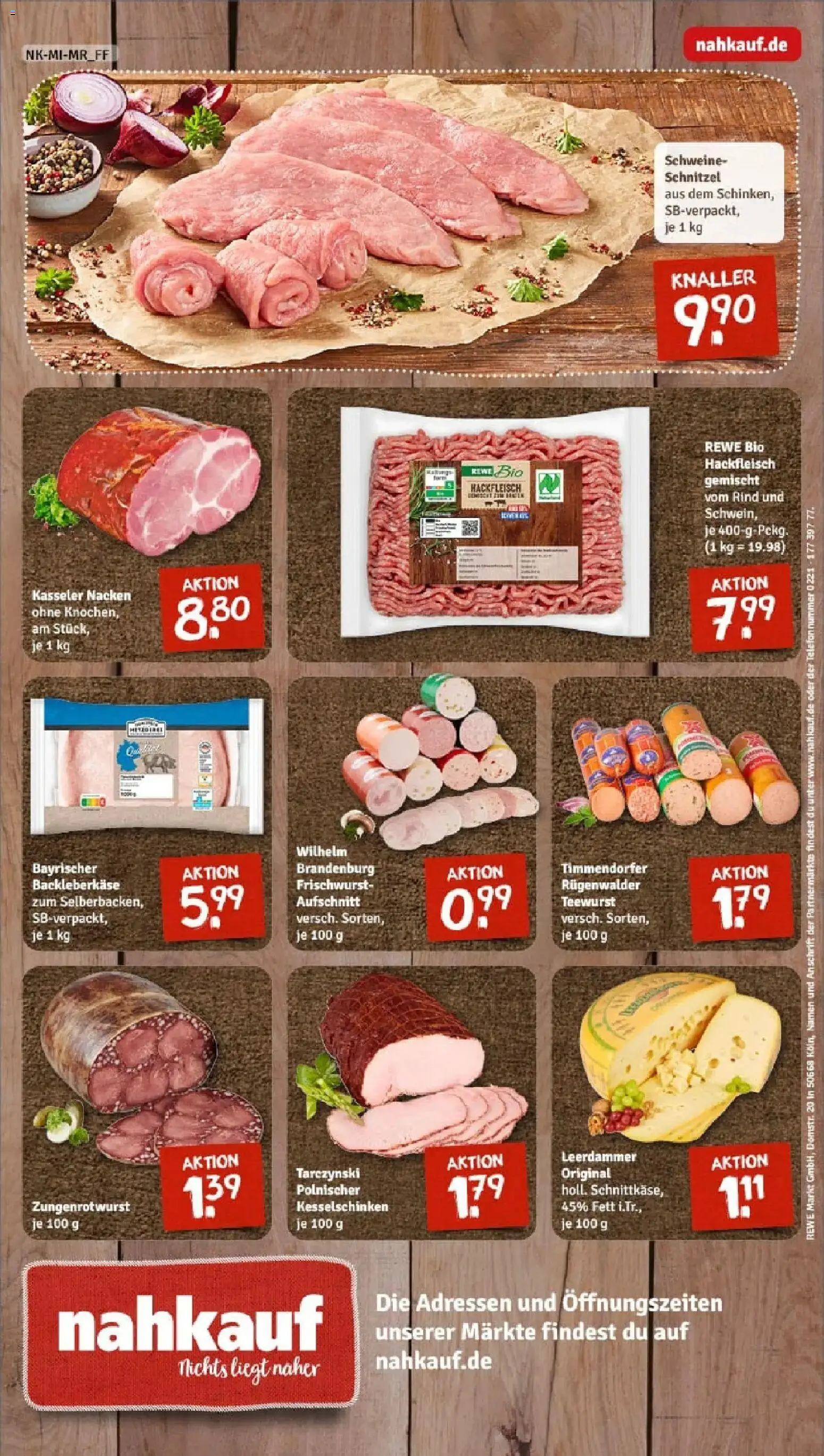 Rewe prospekt Frankfurt / Heddernheim	 – gültig ab 11.01.2026 | Seite: 8 | Produkte: Schnitzel, Leerdammer, Kasseler nacken, Telefon