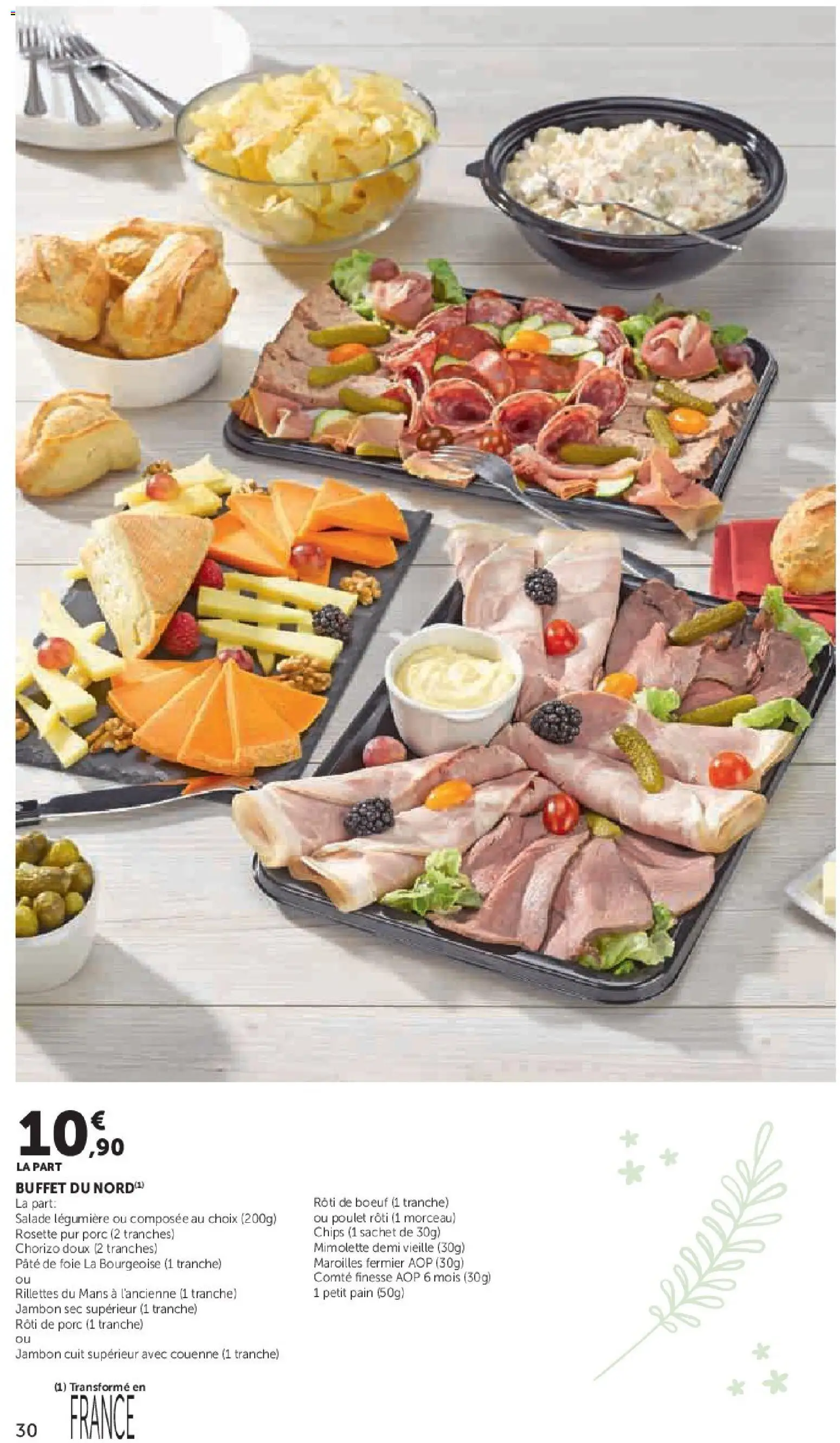 {H1} | Page: 30 | Produits: Rôti de bœuf, Buffet, Jambon, Chips