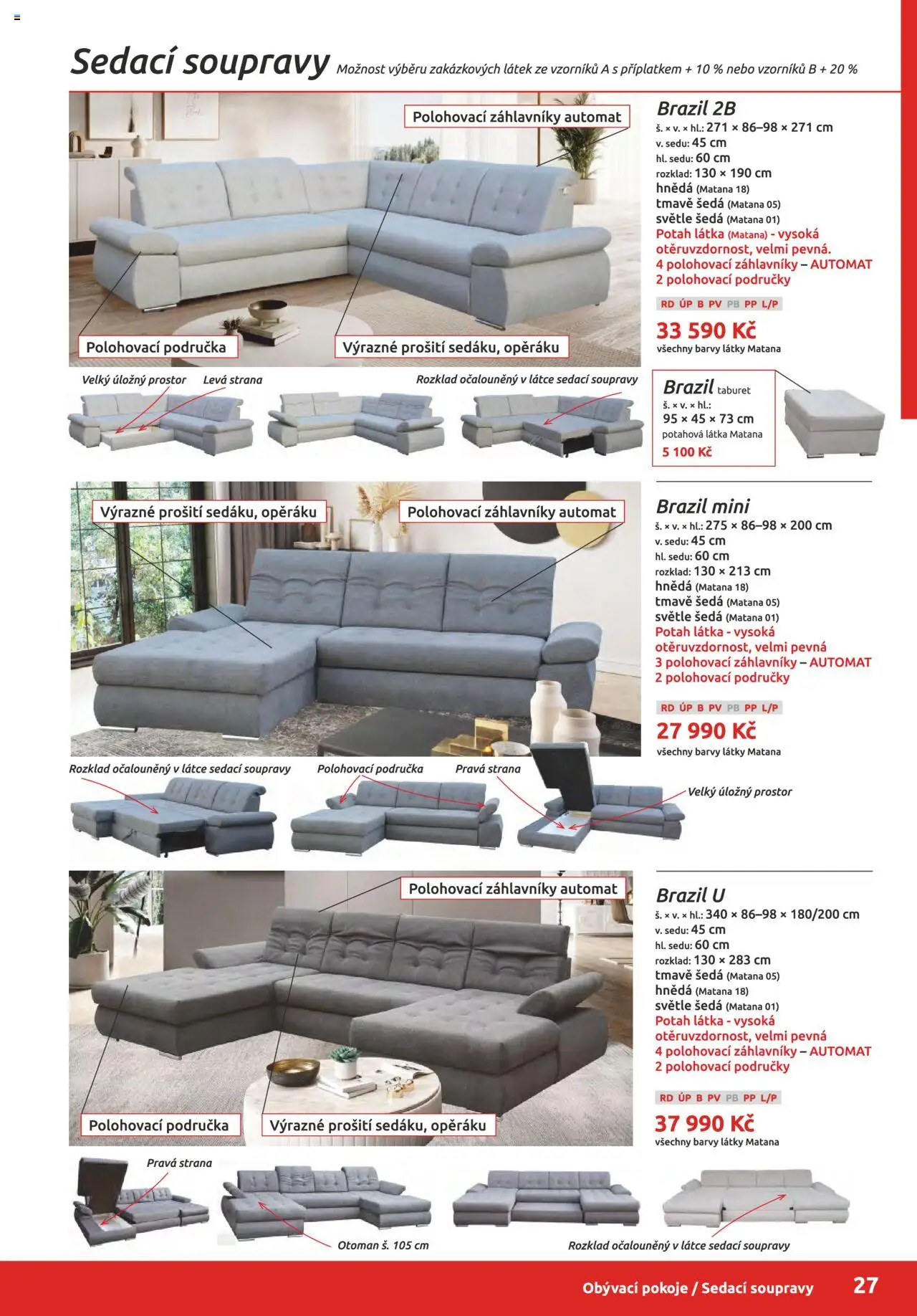 ORFA nábytek katalog 2025-2026 od 01.10.2025 | Strana: 27 | Produkty: Taburet, Barvy