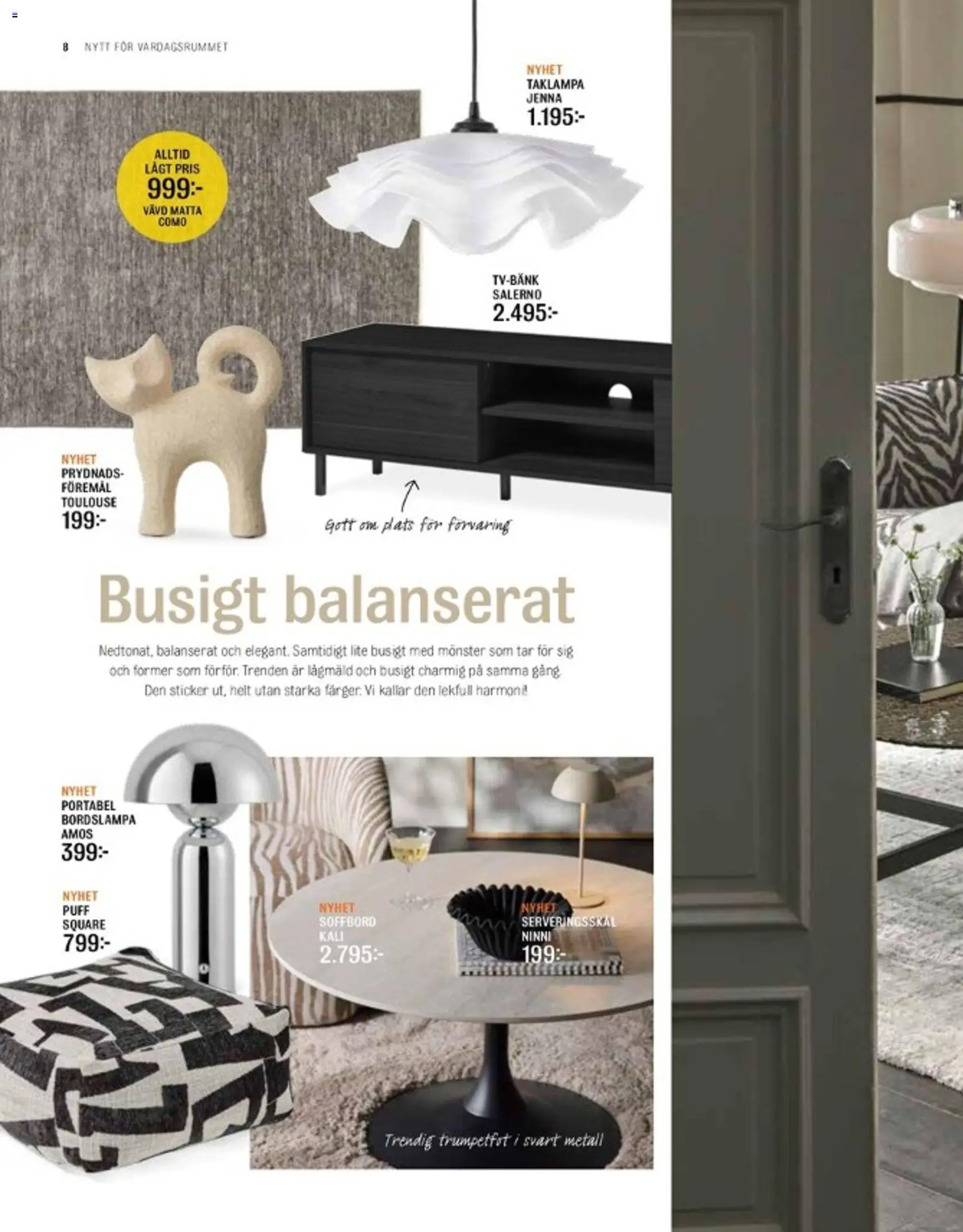 Mio reklamblad aktuell från 01.03.2026 | Sida: 8 | Produkter: Bordslampa, Puff, Soffbord, Matta