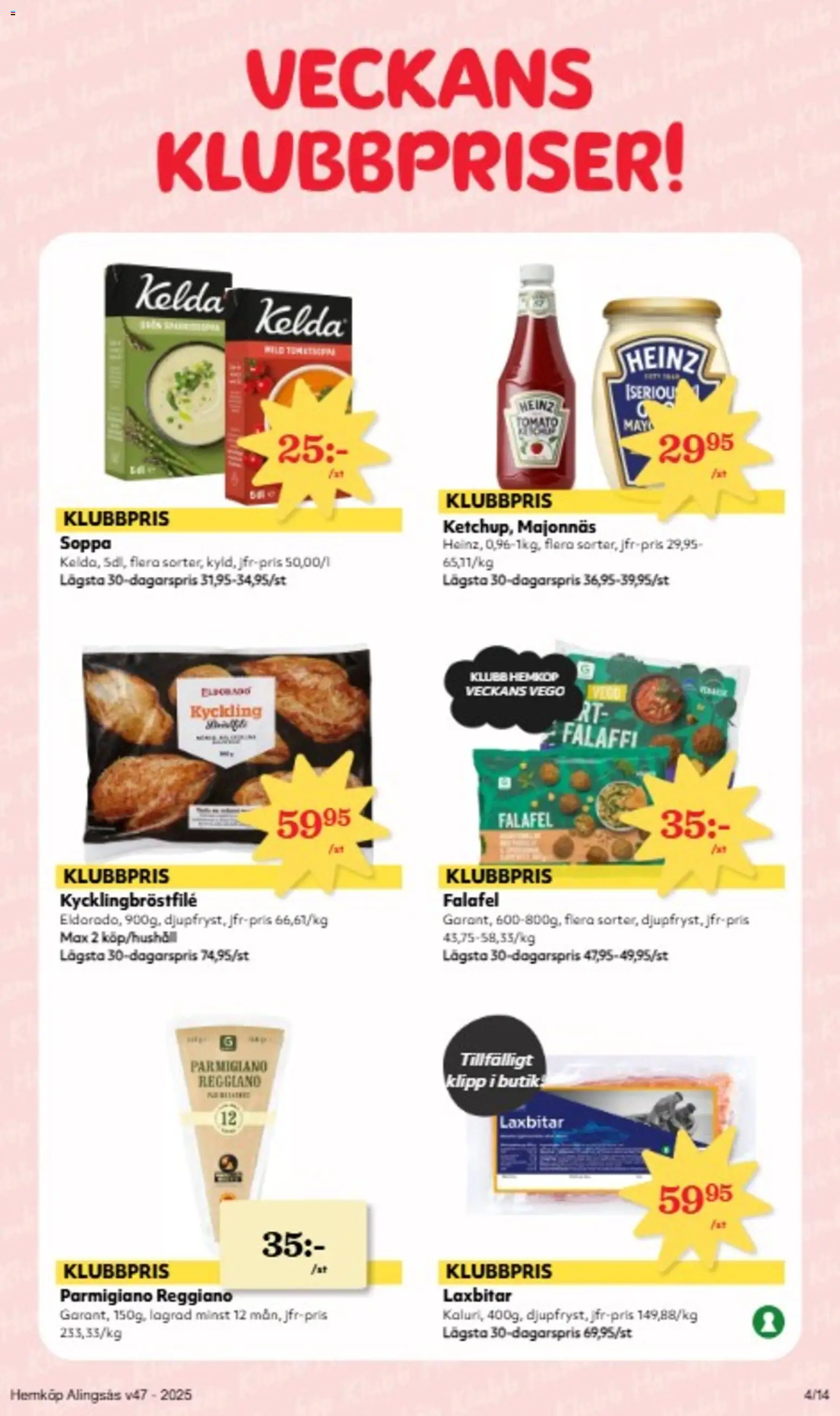Hemköp reklamblad aktuell från 17.11.2025 | Sida: 4 | Produkter: Majonnäs, Falafel, Soppa