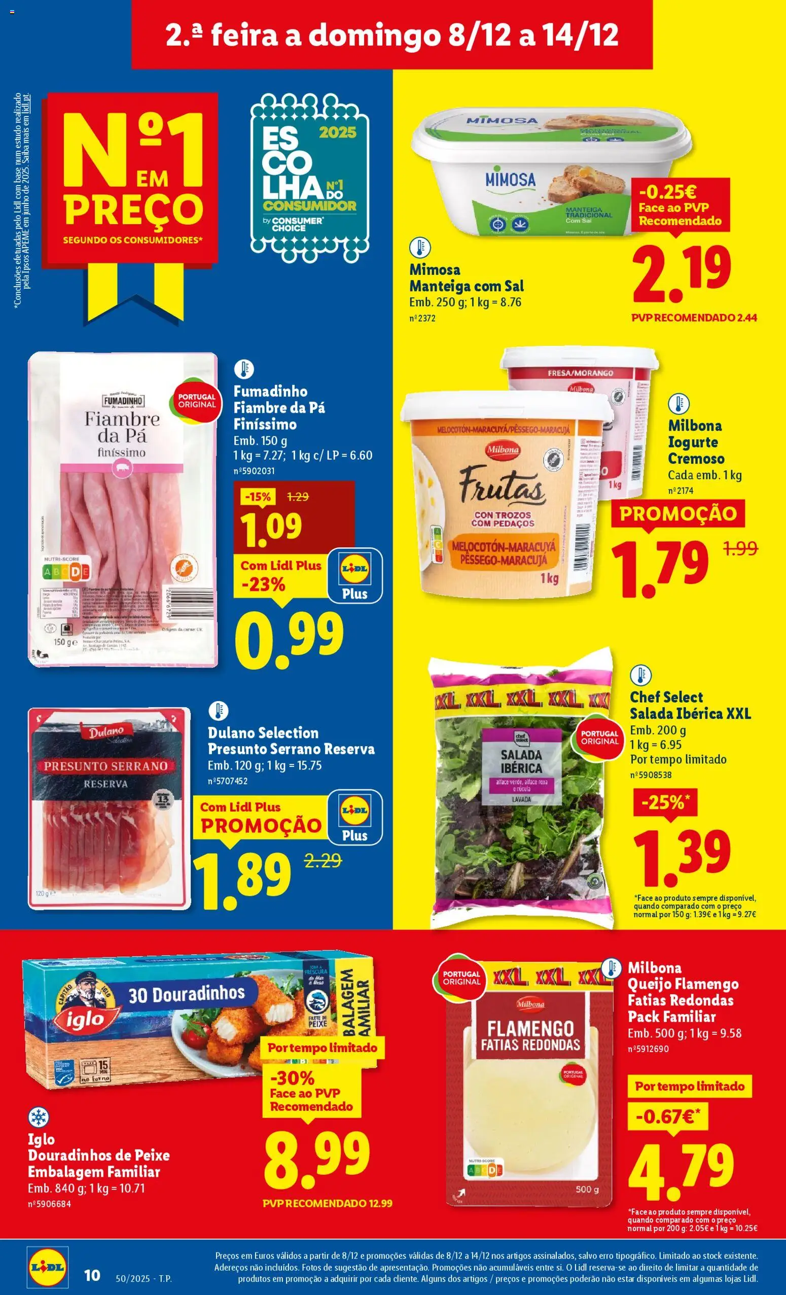 Lidl folheto │ válido de 08.12.2025 | Página: 10 | Produtos: Forno, Manteiga, Iogurte, Peixe