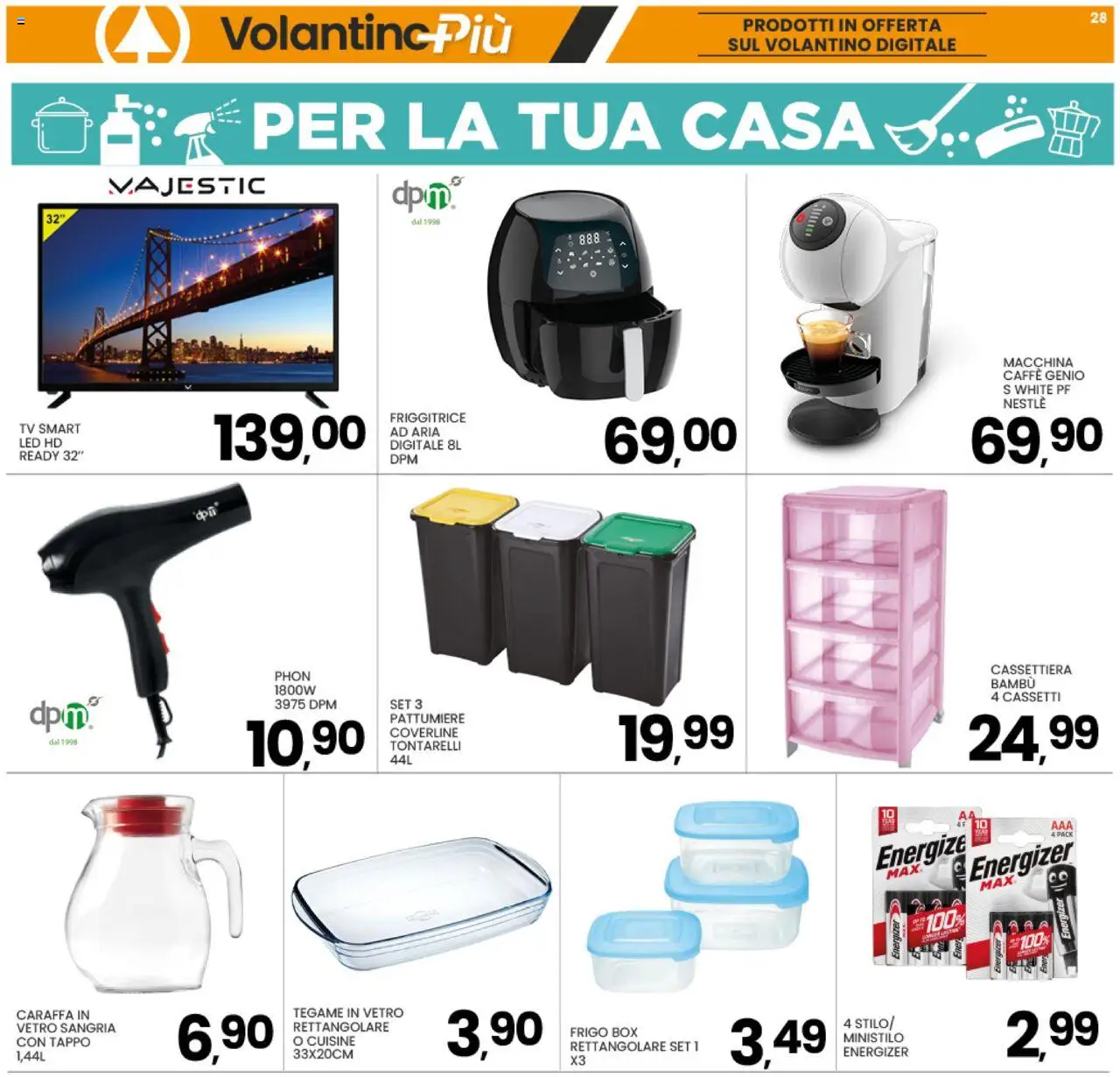 Volantino Interspar del 04.08.2025 | Pagina: 28 | Prodotti: Caraffa, Caffè, Friggitrice, Cassettiera