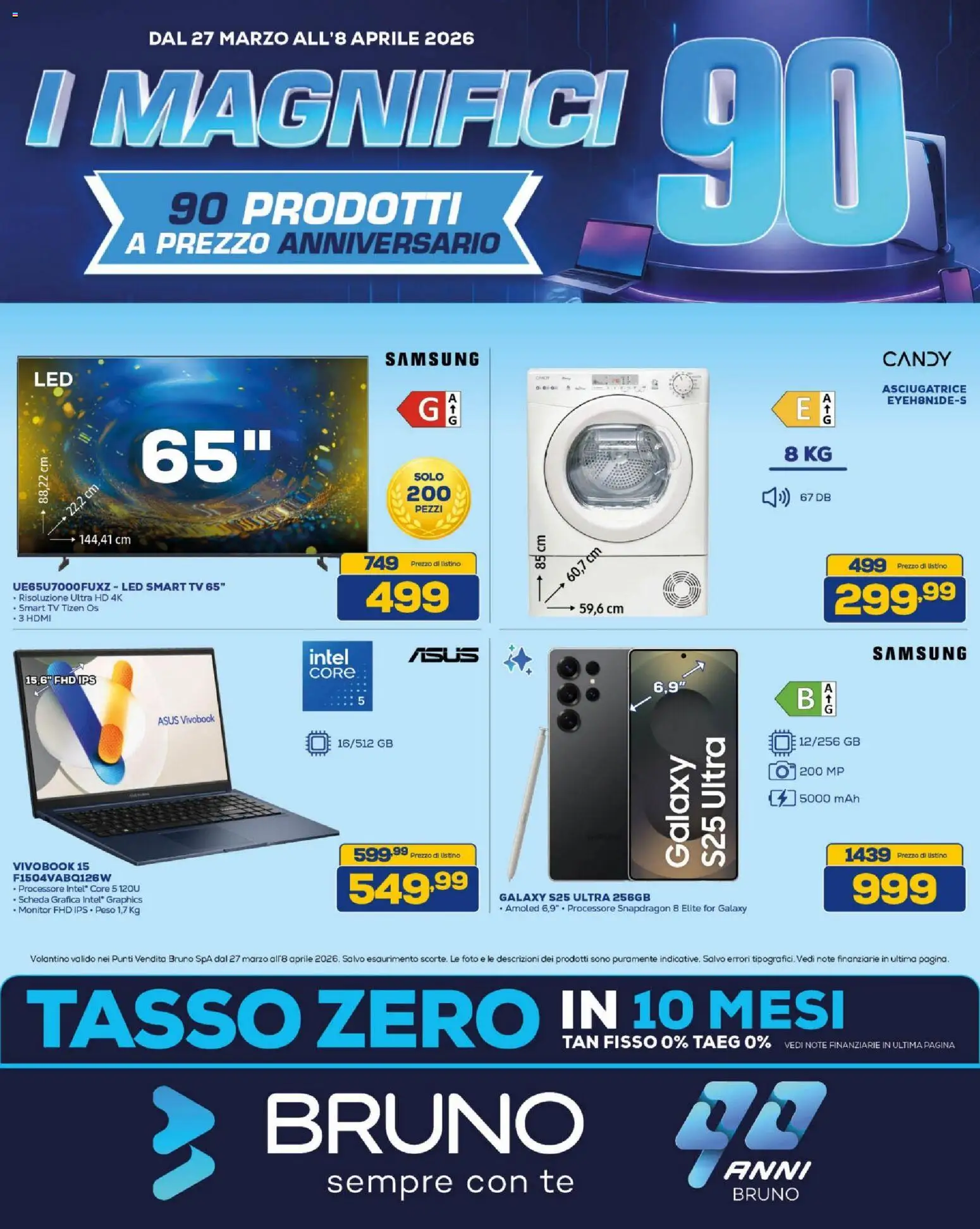 Volantino BRUNO del 27.03.2026 | Pagina: 1 | Prodotti: Monitor, smart TV, Asciugatrice, Samsung