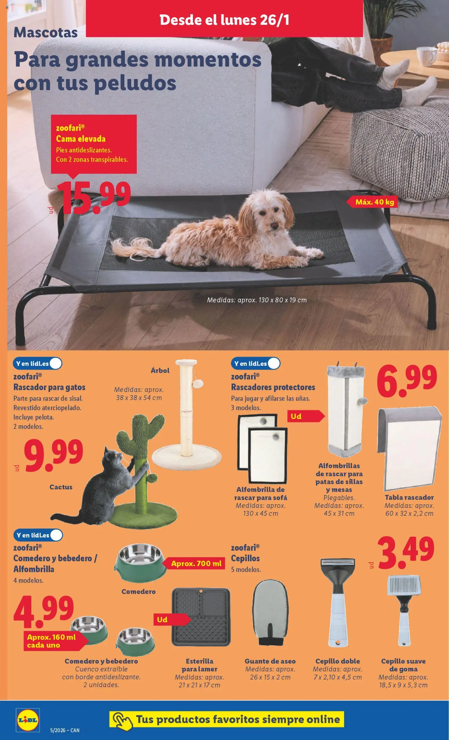 Lidl - Canarias │ válido desde el 26.01.2026 | Página: 8 | Productos: Cepillo, Alfombrilla, Cama, Sofá