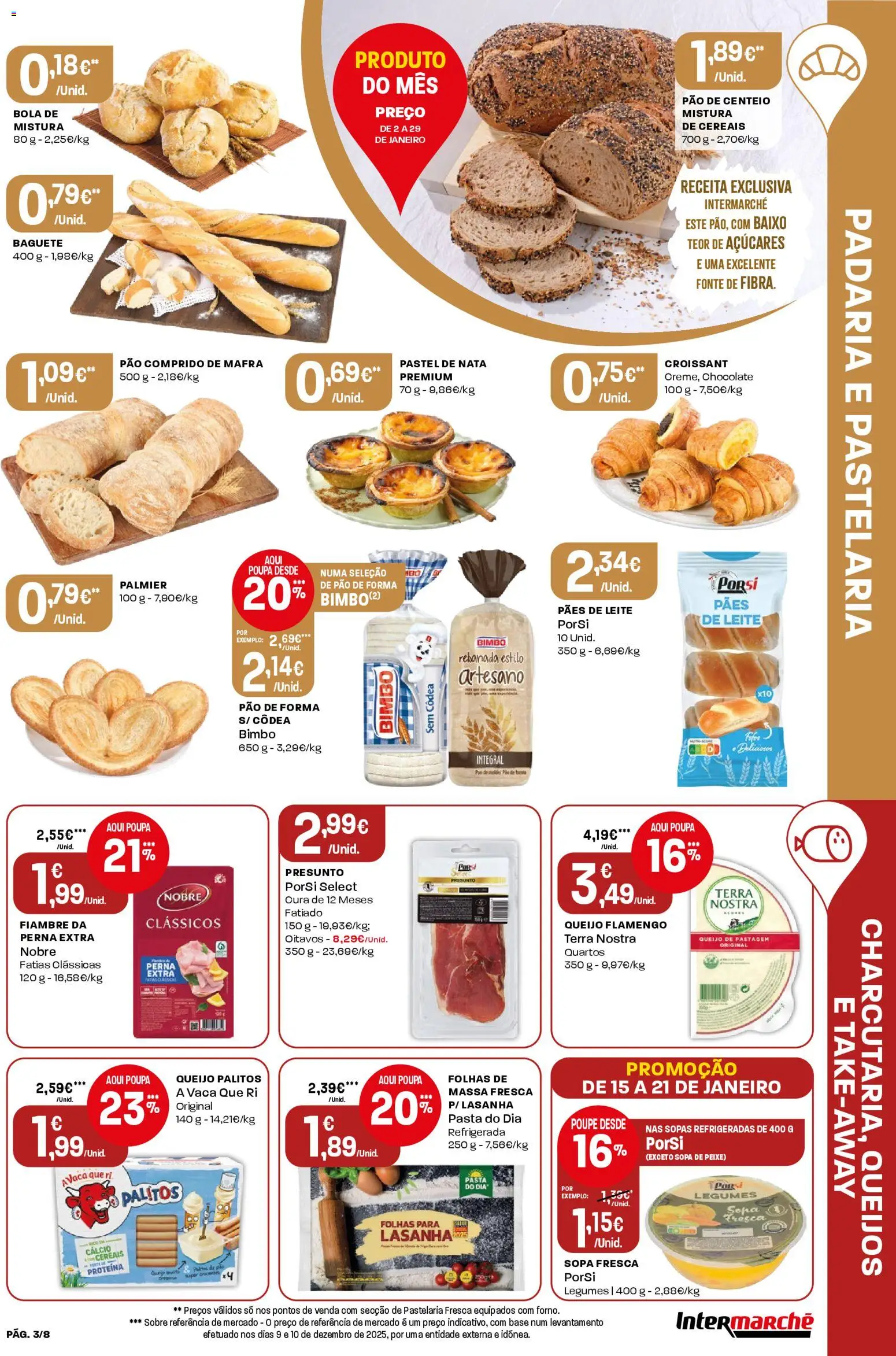 Intermarché Folheto Mini │ válido de 15.01.2026 | Página: 3 | Produtos: Pão de forma, Chocolate, Cereais, Massa
