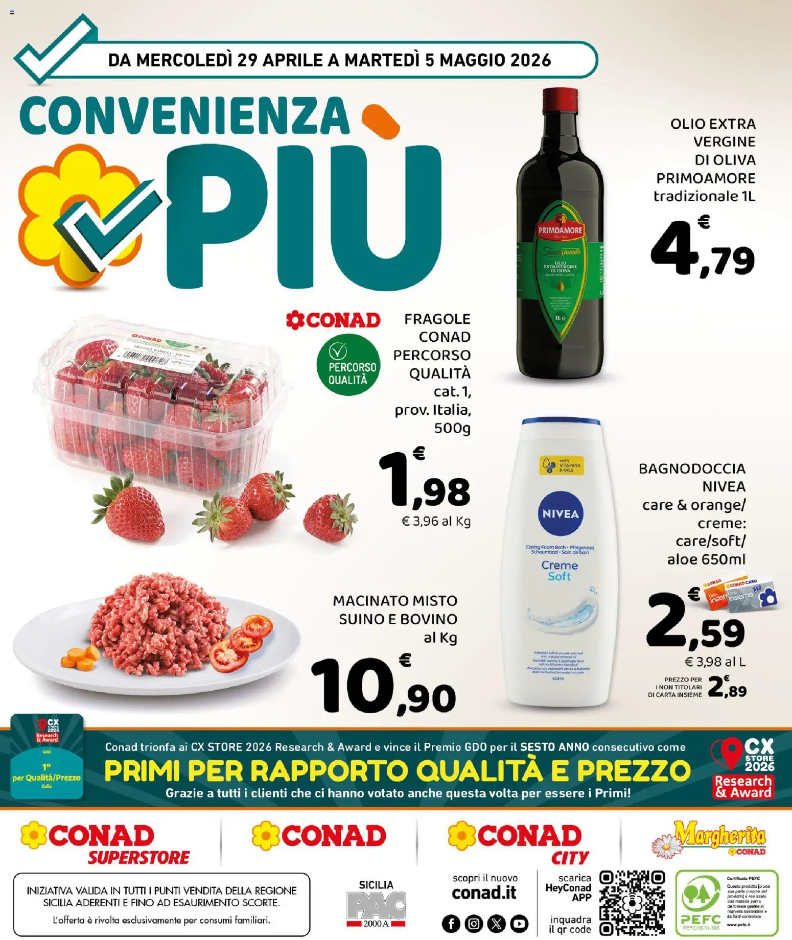 Volantino Conad del 29.04.2026 | Pagina: 8 | Prodotti: Bovino, Fragole, Suino, Olive