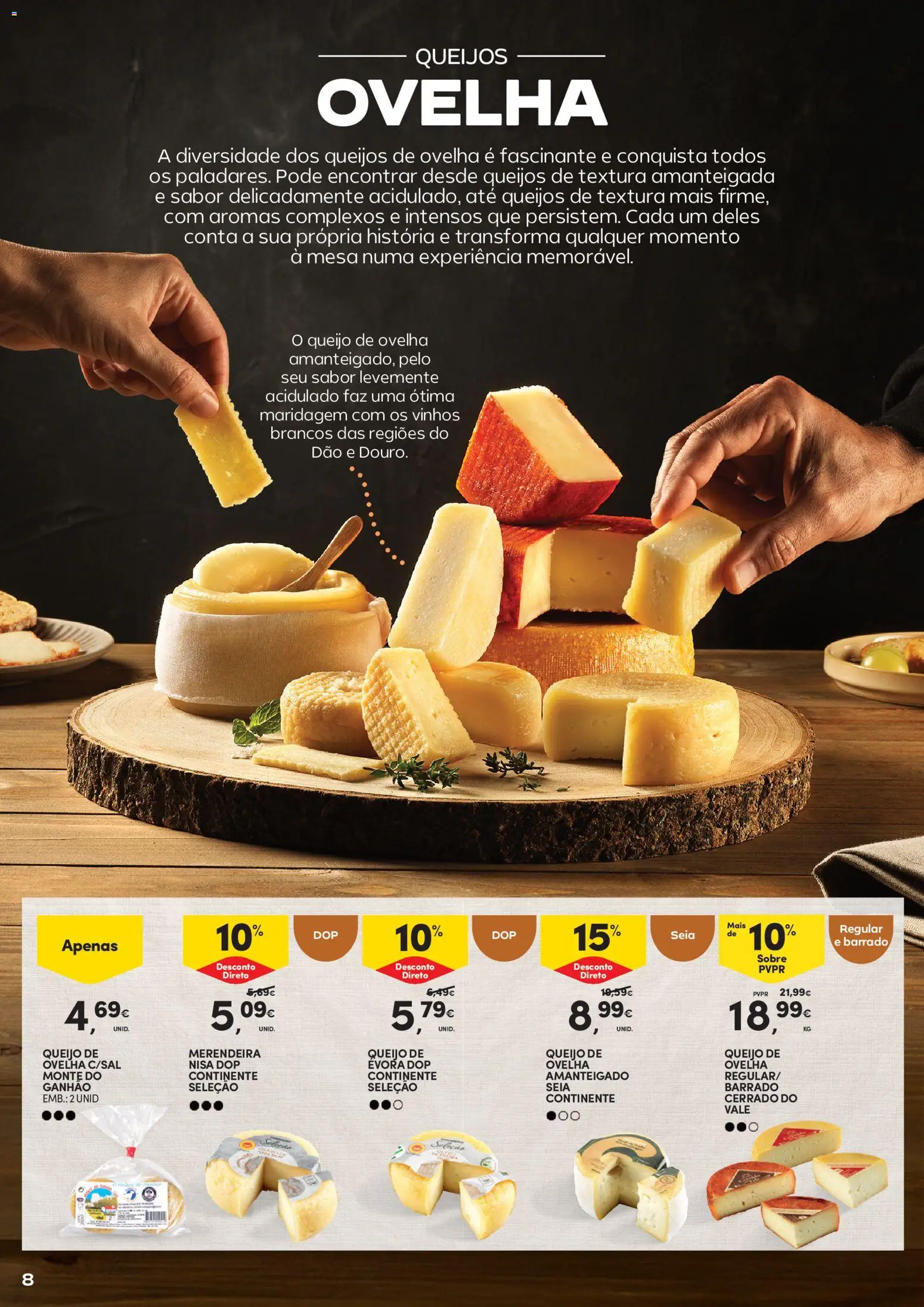 Continente - Queijos, Enchidos e Vinhos Aproveite para petiscar │ válido de 03.02.2026 | Página: 8 | Produtos: Mesa, Queijo
