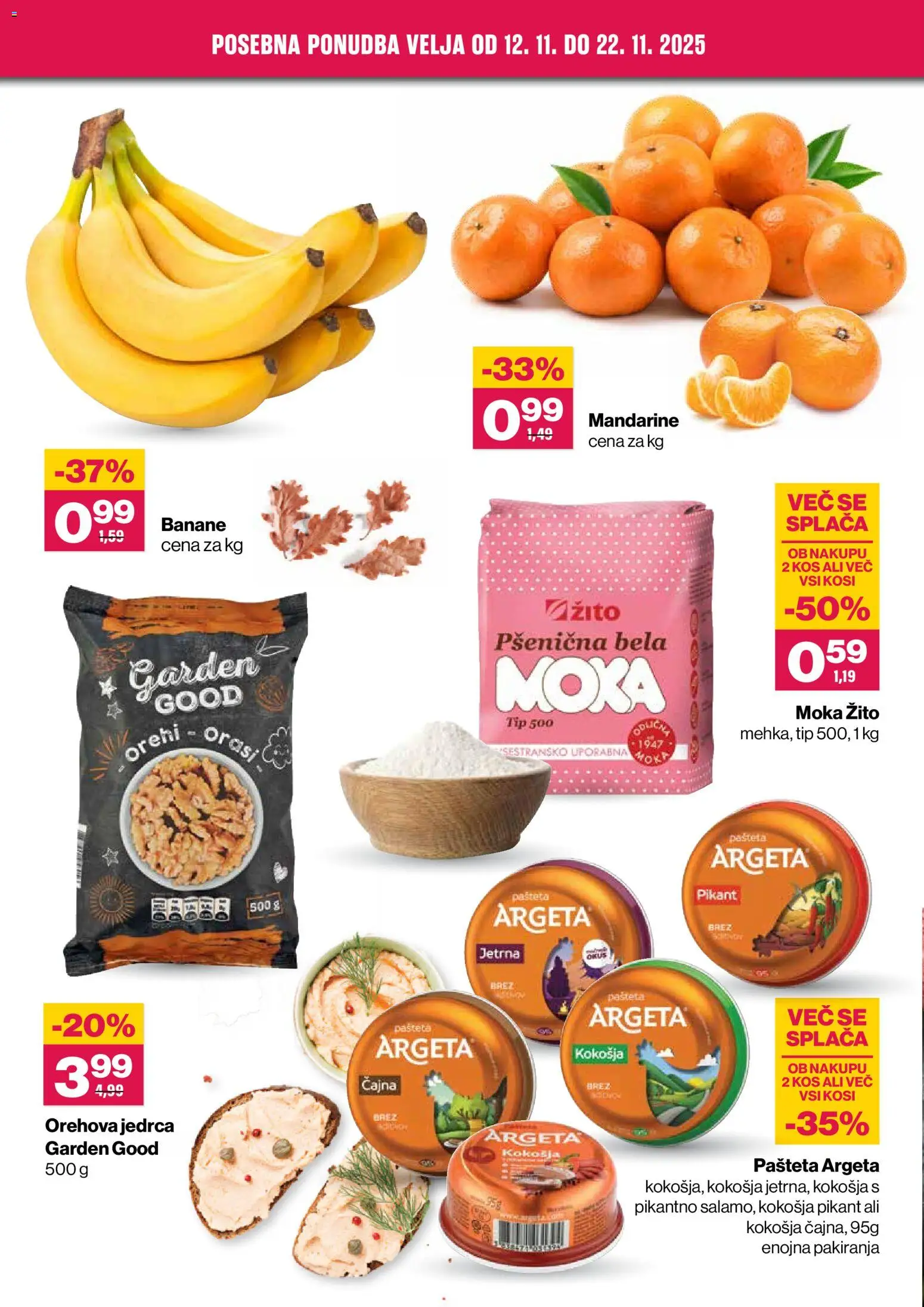 Novi Mercator katalog ponudbe – veljaven od 12.11.2025 | Stran: 2 | Izdelki: Moka, Pašteta, Banane, Mandarine