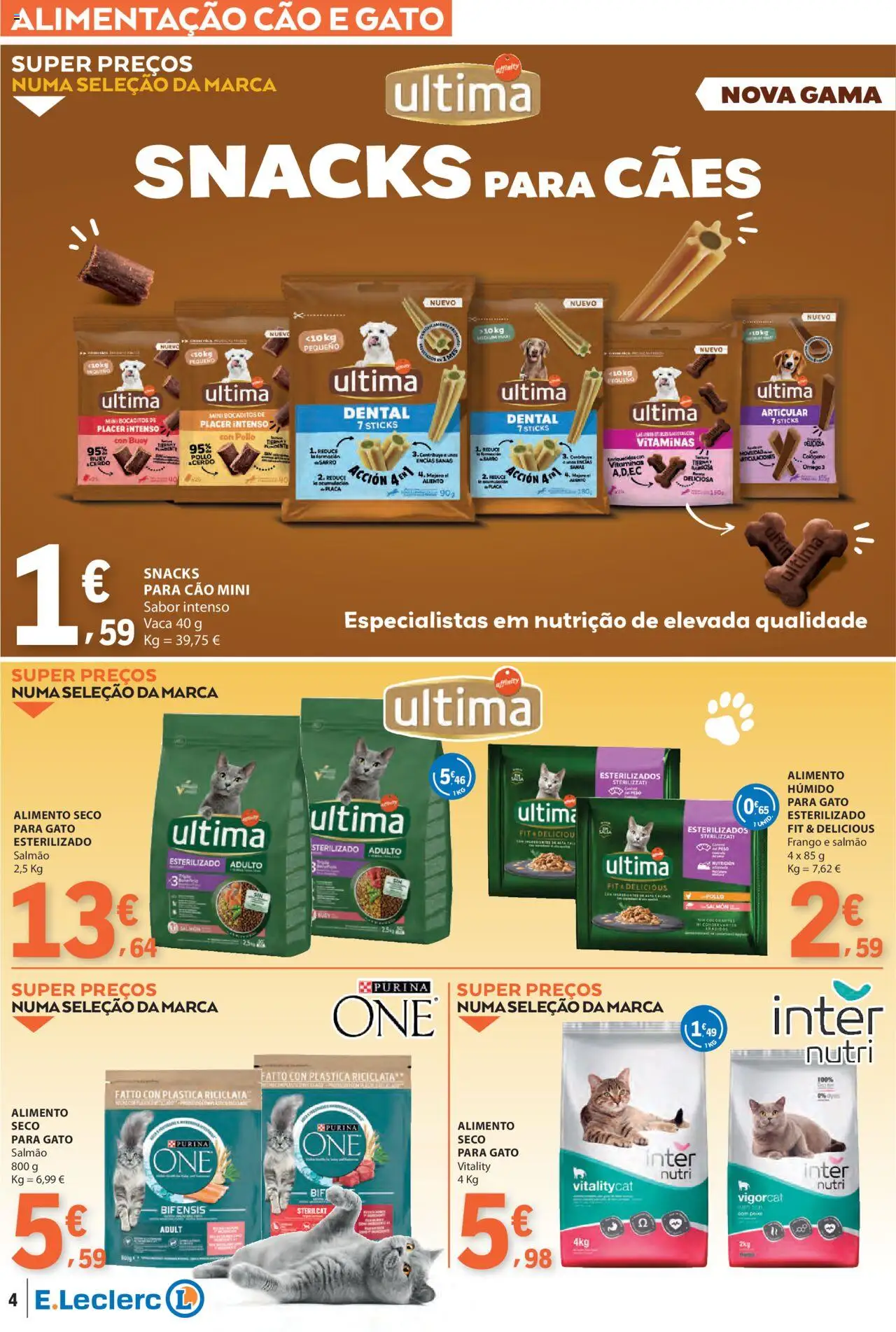 E.Leclerc - Folheto Feira Animal e Casa │ válido de 30.09.2025 | Página: 4 | Produtos: Ômega 3, Frango, Salmão
