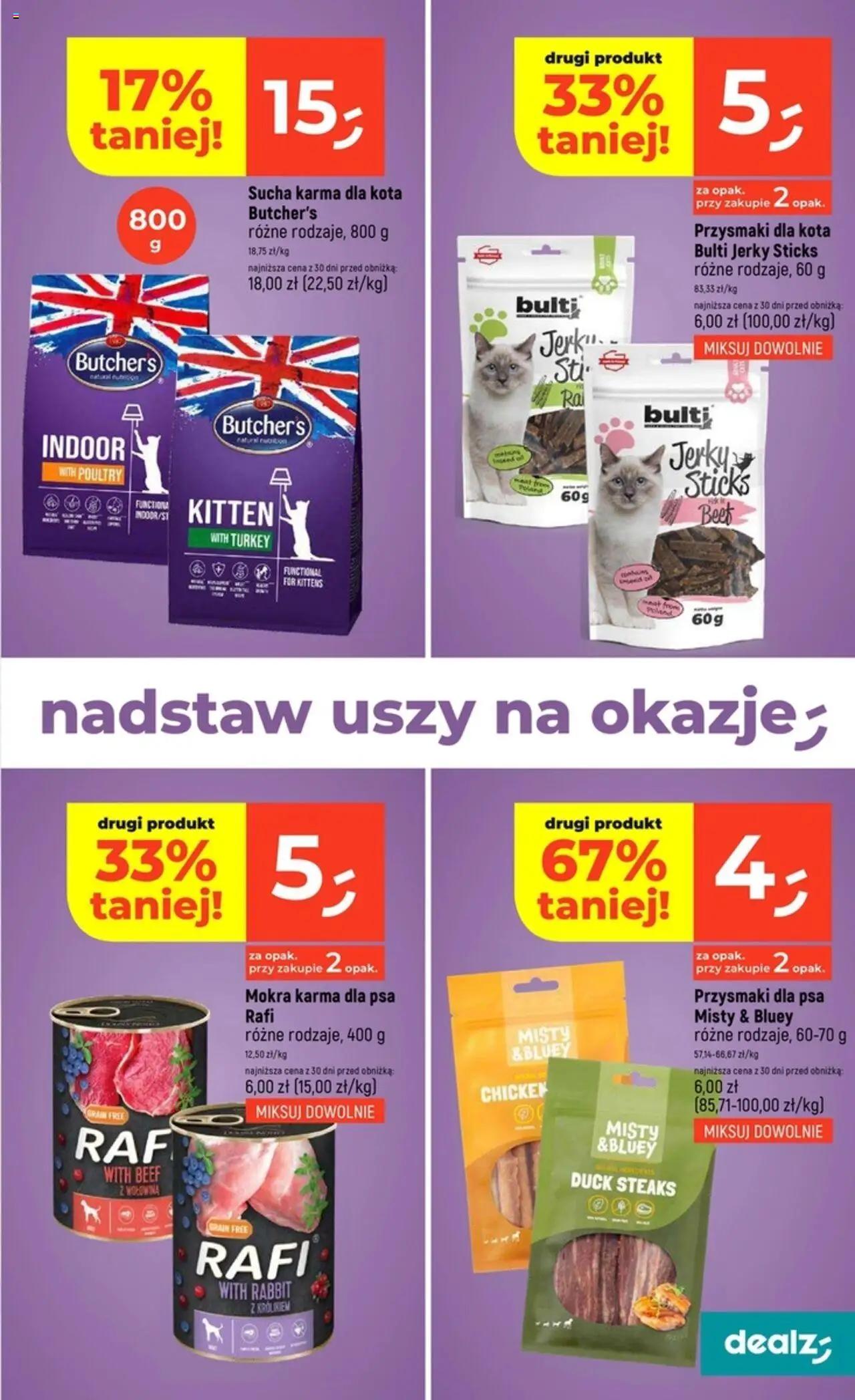 Dealz Gazetka od 21.08.2025 | Strona: 23 | Produkty: Przysmaki dla kota, Karma dla kota, Karma dla psa, Wołowina