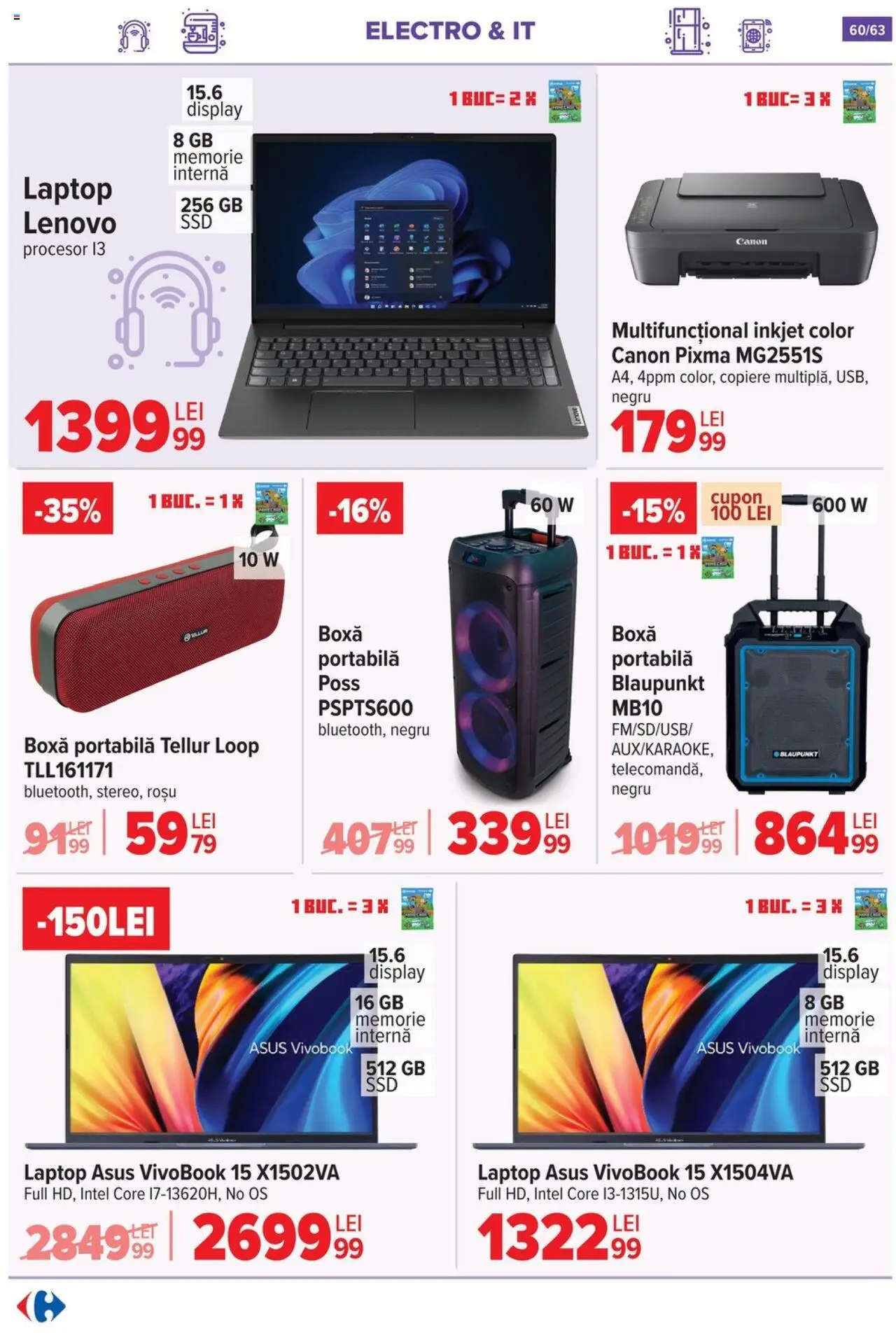 Noul catalog Carrefour – valabil de la 01.10.2025 | Pagină: 60 | Produse: Vestiyer, Televizor, Video, Babak