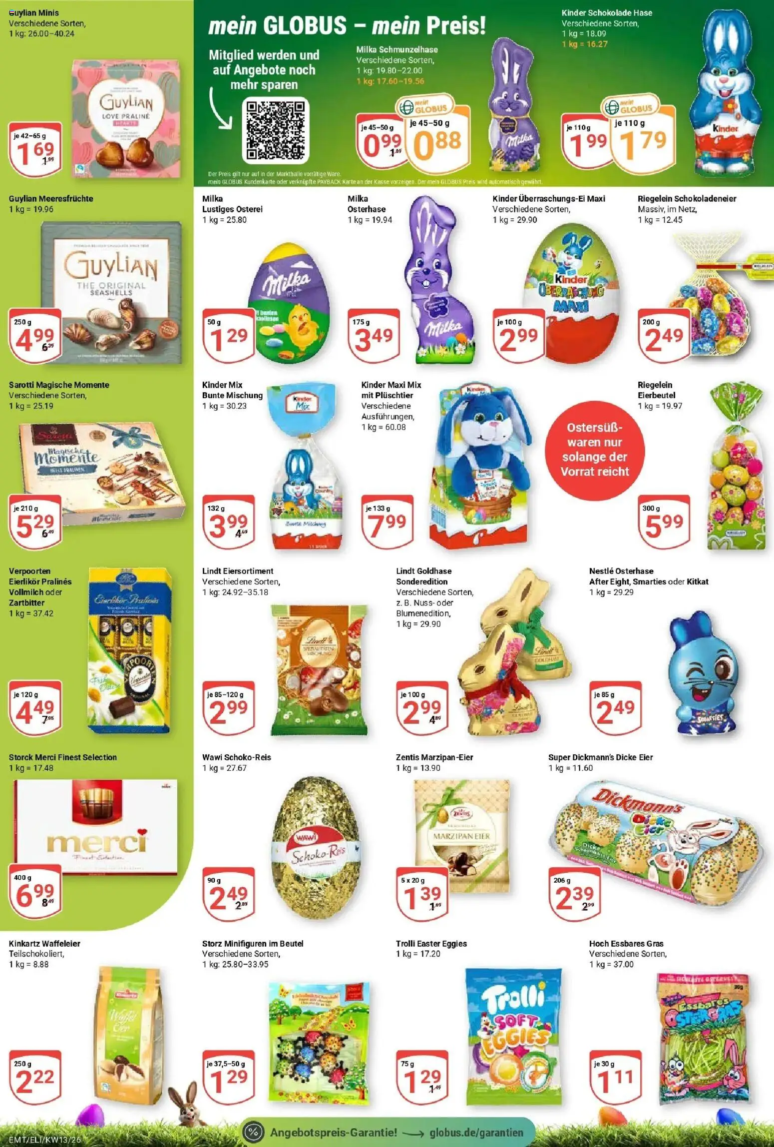 Globus prospekt Erfurt-Linderbach	 – gültig ab 23.03.2026 | Seite: 3 | Produkte: Kinder schokolade, Merci, Smarties, Lindt