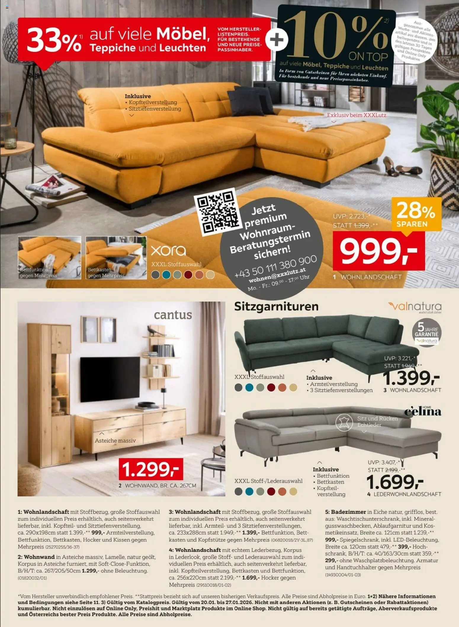 XXXLutz Heimtextilienwochen gültig ab 20.01.2026 | Seite: 14 | Produkte: Uhr, Bett, Kissen