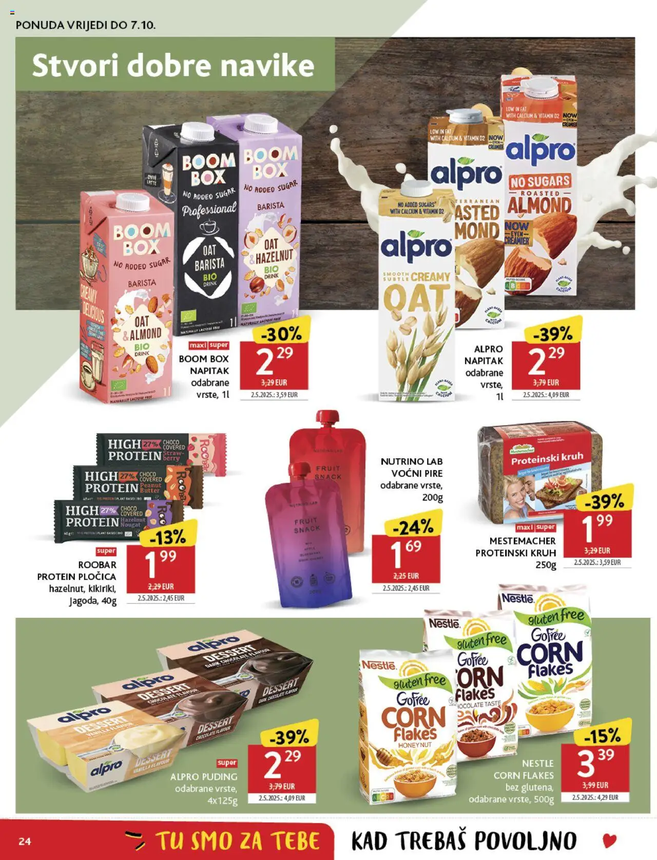Konzum HR akciós ujság - amely érvényes a következő dátumtól: 24.09.2025 | Oldal: 24 | Termékek: Puding, Alpro, Protein