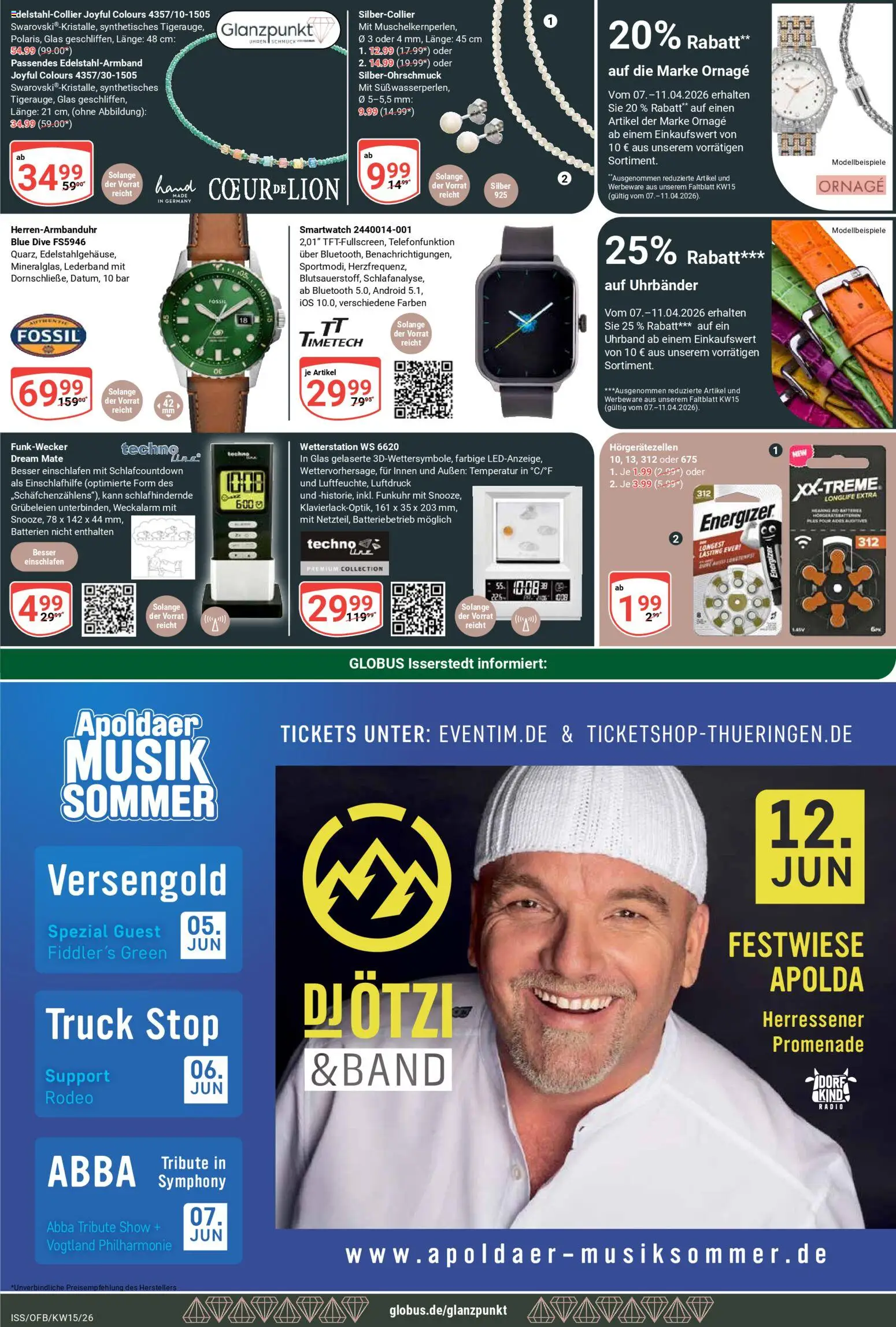 Globus Prospekt 	 – gültig ab 07.04.2026 | Seite: 22 | Produkte: Wetterstation, Smartwatch, Batterien, Radio