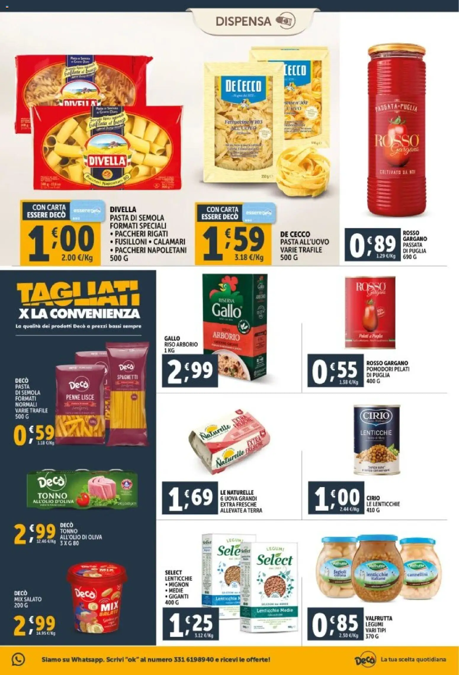 Volantino Decò del 29.12.2025 | Pagina: 17 | Prodotti: Uova, Cannellini, Pomodori, Fettuccine